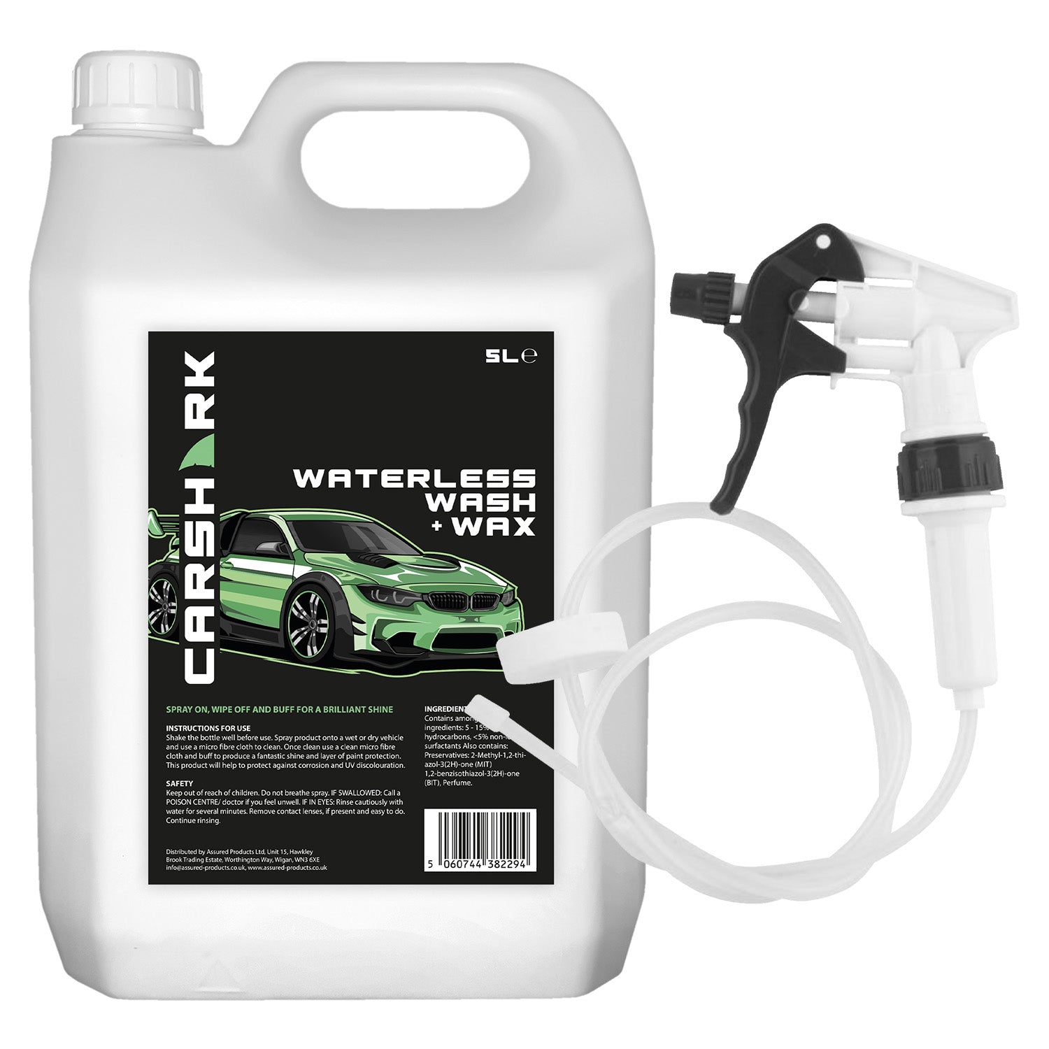 CARSHARK Waterless Wash & Wax 5L (with Long Hose Trigger)
