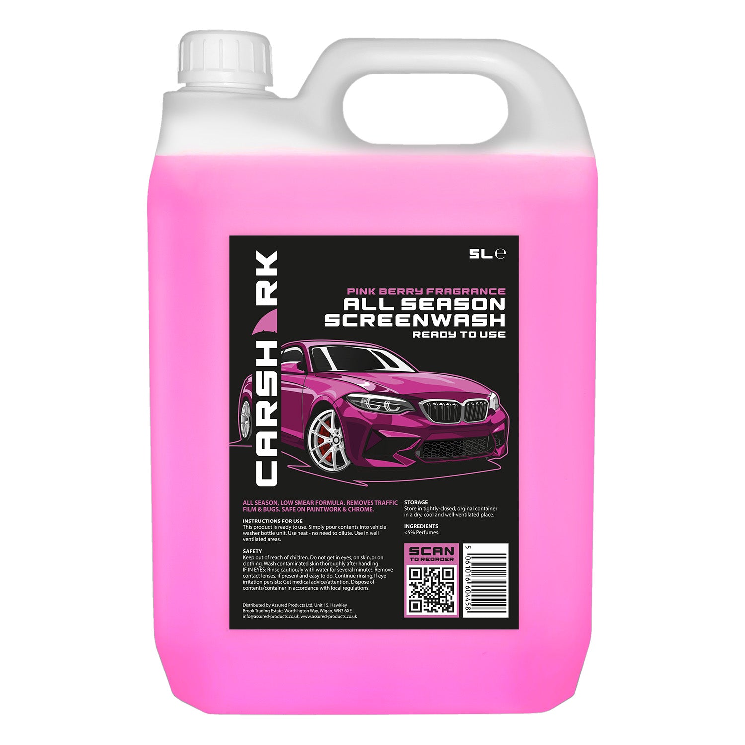 CARSHARK All Season Screenwash - Pink Berry Fragrance