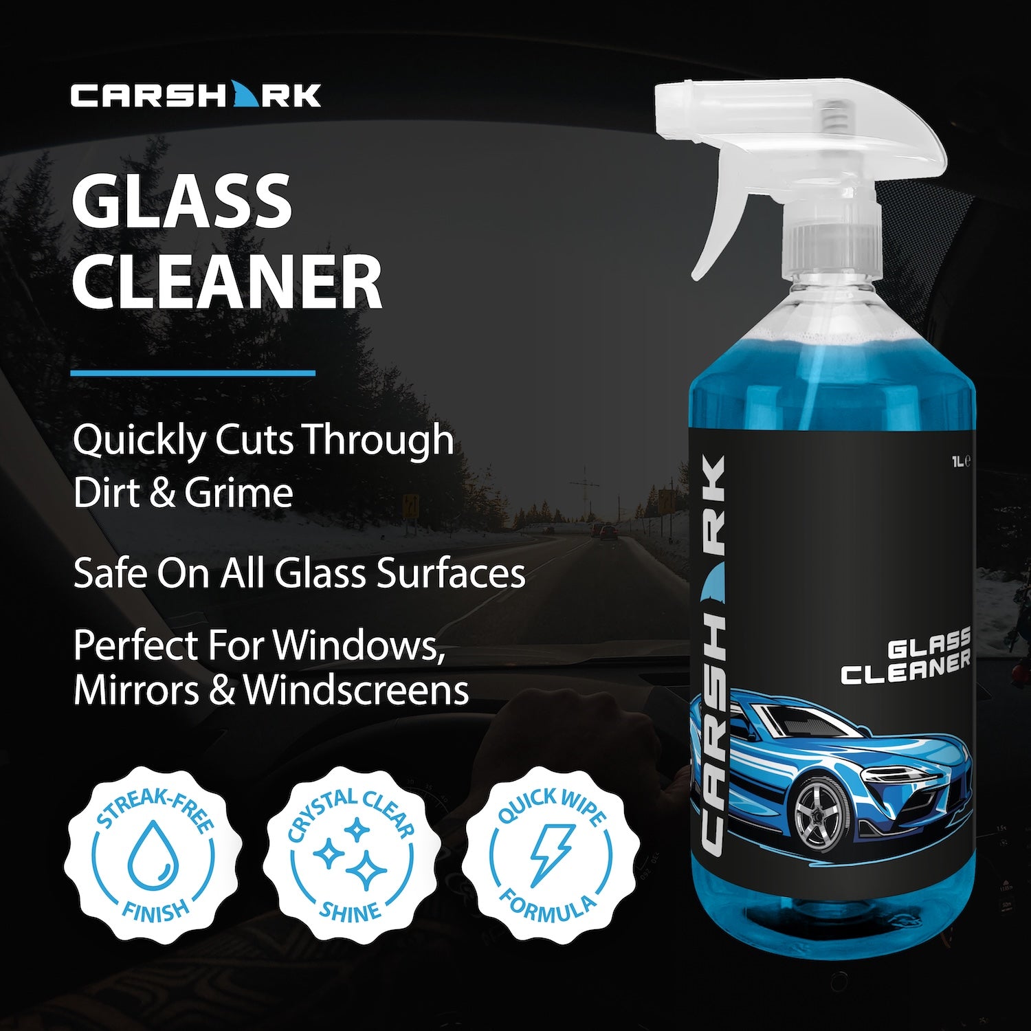 CARSHARK Glass Cleaner - Suitable for rain sensor & acrylic windows