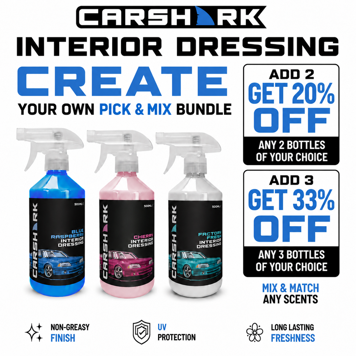 CARSHARK Interior Dressing 500ml Pick & Mix