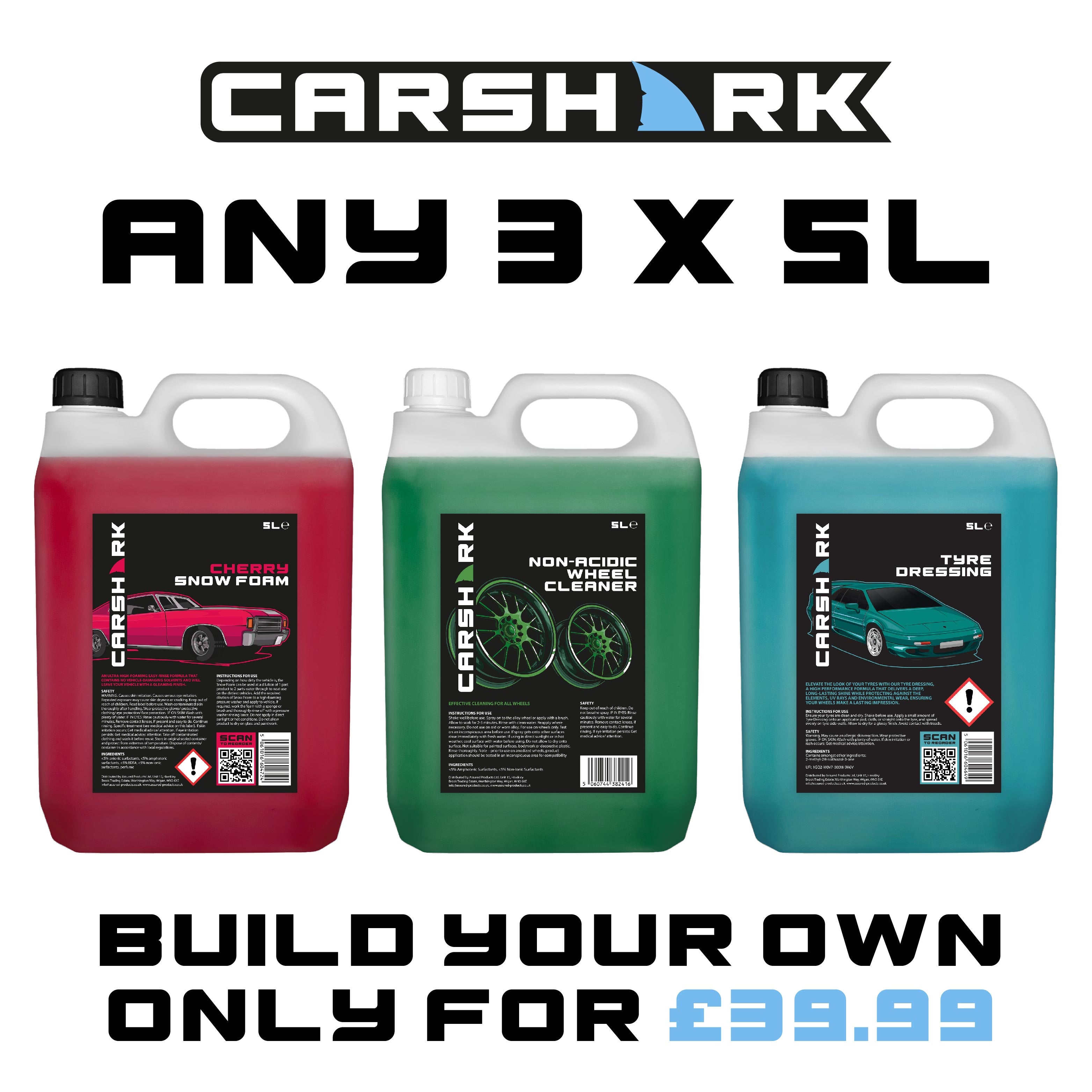 Build your own 3 x 5L Carshark Car Care Bundle