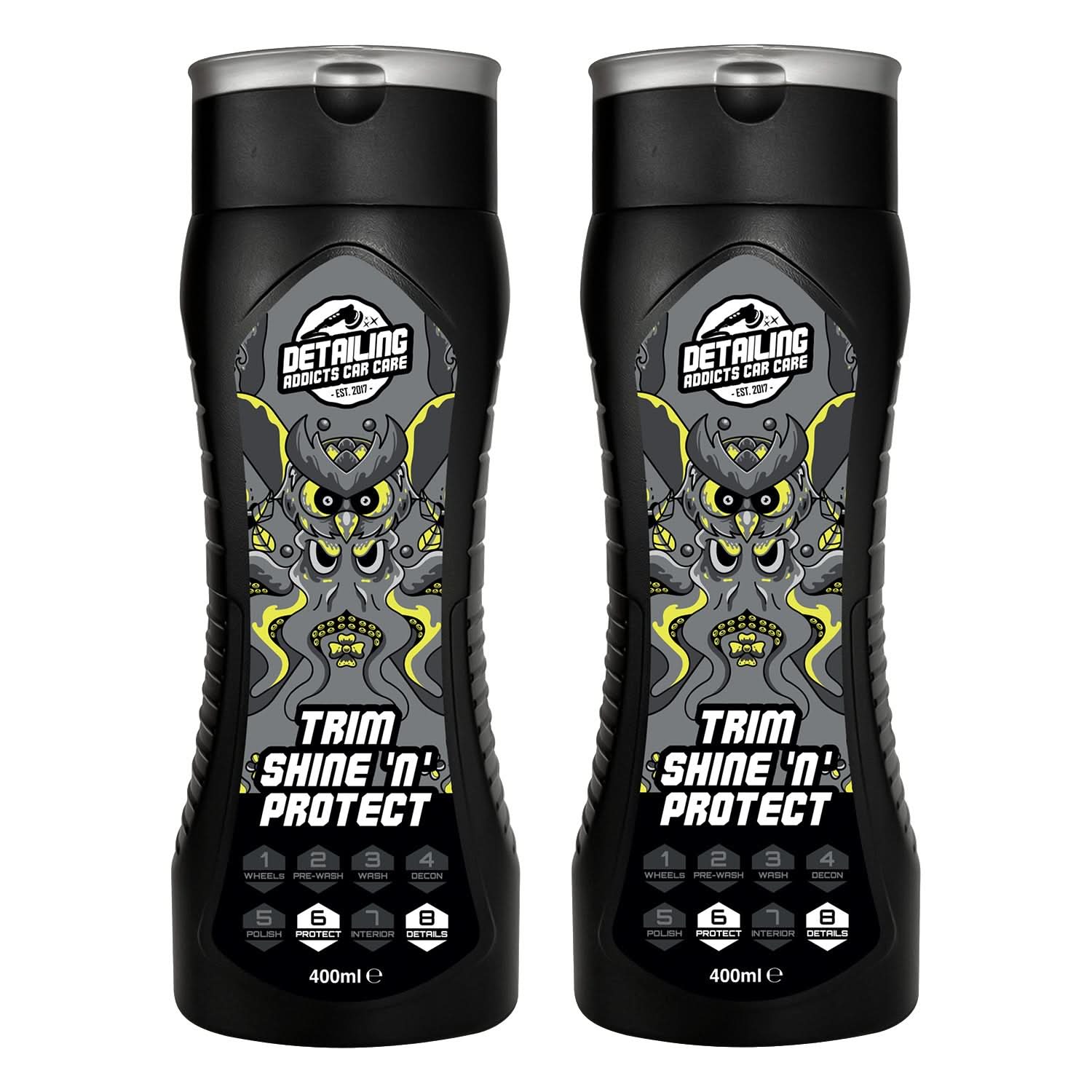 Detailing Addicts Car Care Trim Shine and Protect Restorer, 2 x 400 ml, Black Plastic and Vinyl Restorer