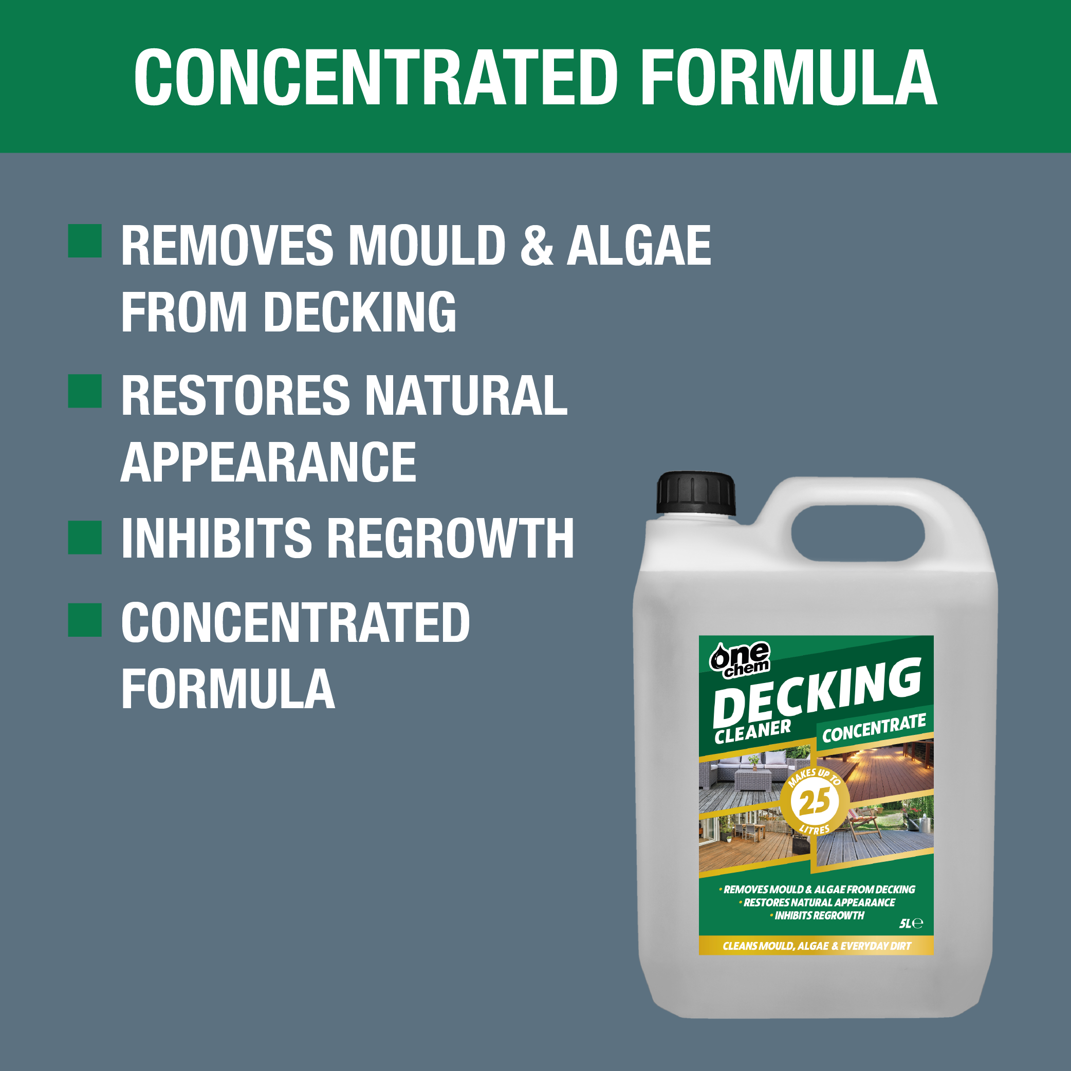 One Chem Decking Cleaner 2 x 5 Litre Concentrate