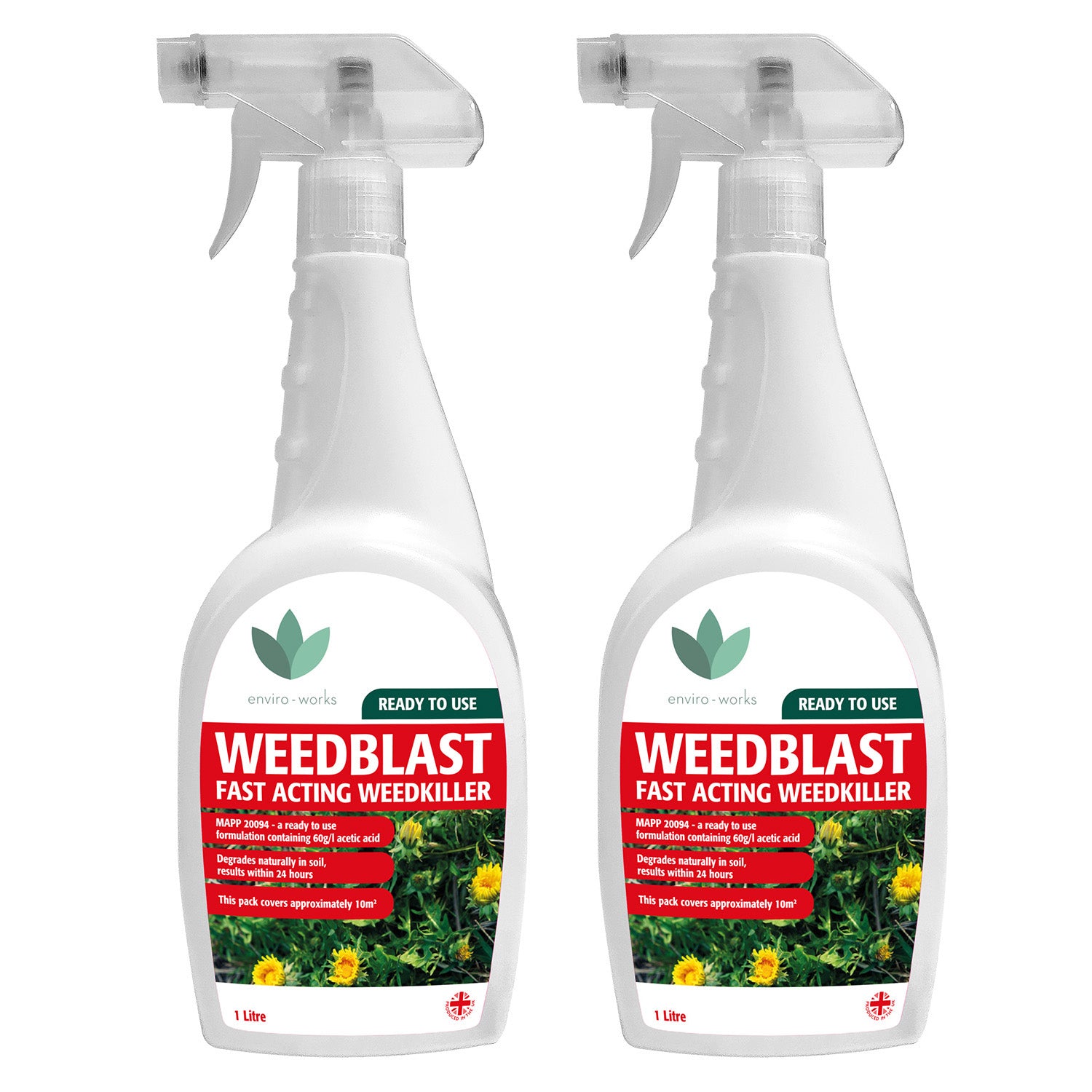 Weedblast Fast Acting Weedkiller 2 x 1 Litre Spray