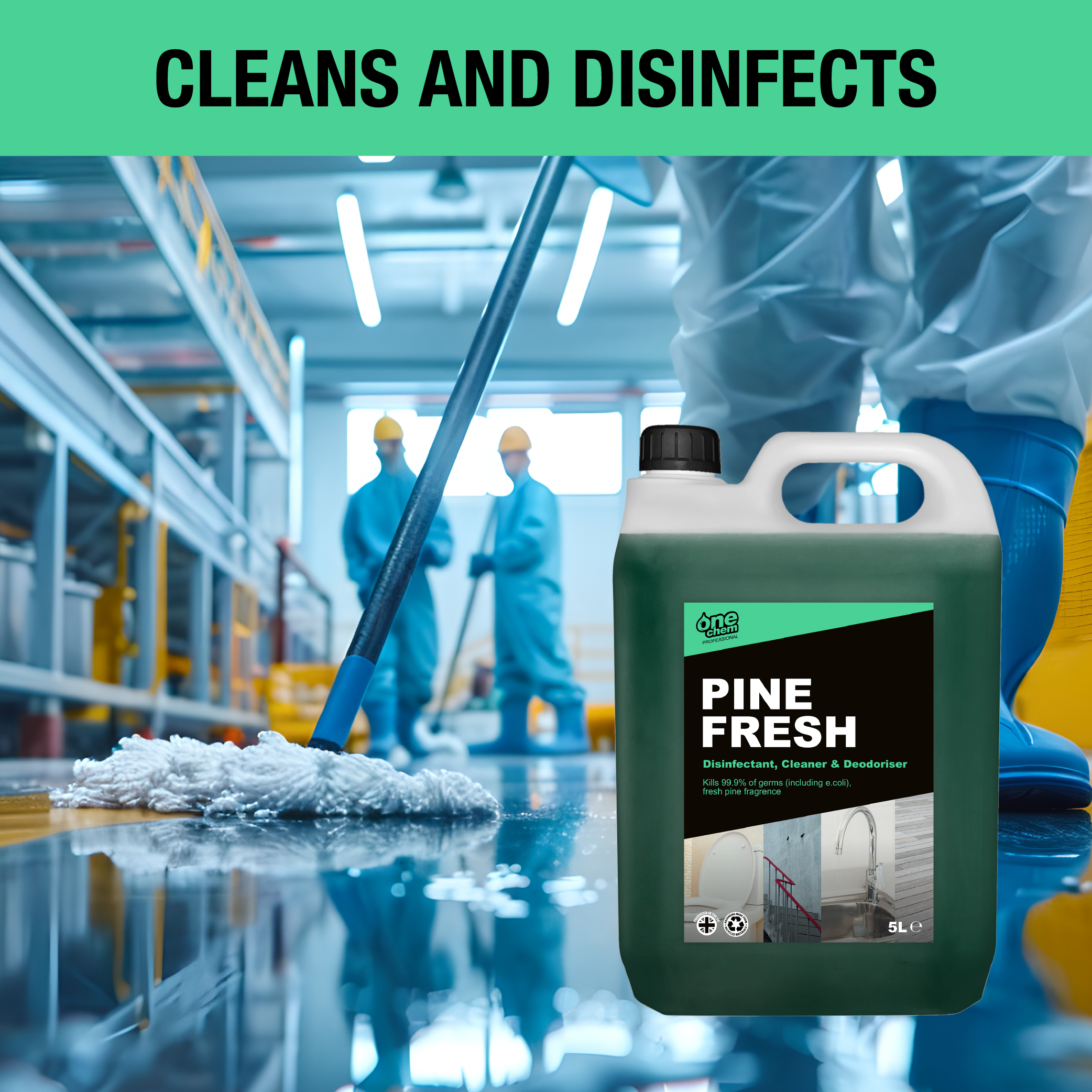 One Chem Professional Pine Fresh Disinfectant Concentrate 2 x 5L