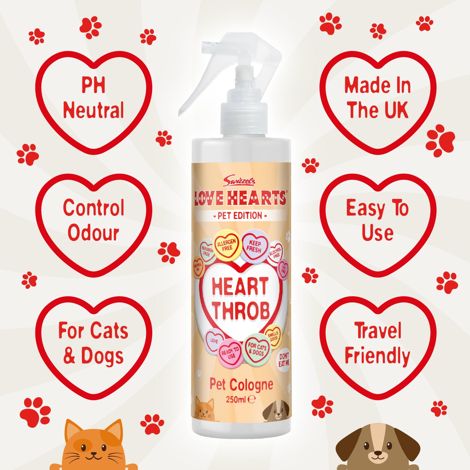 Swizzels Love Hearts - Puppy Shampoo & Pet Cologne - 2 x 250ml