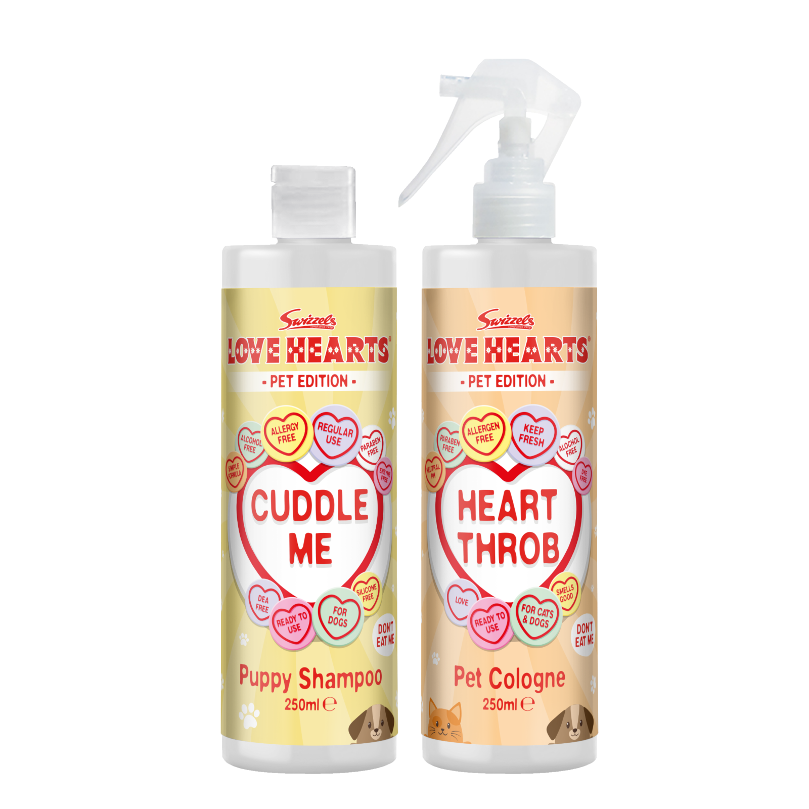 Swizzels Love Hearts - Puppy Shampoo & Pet Cologne - 2 x 250ml