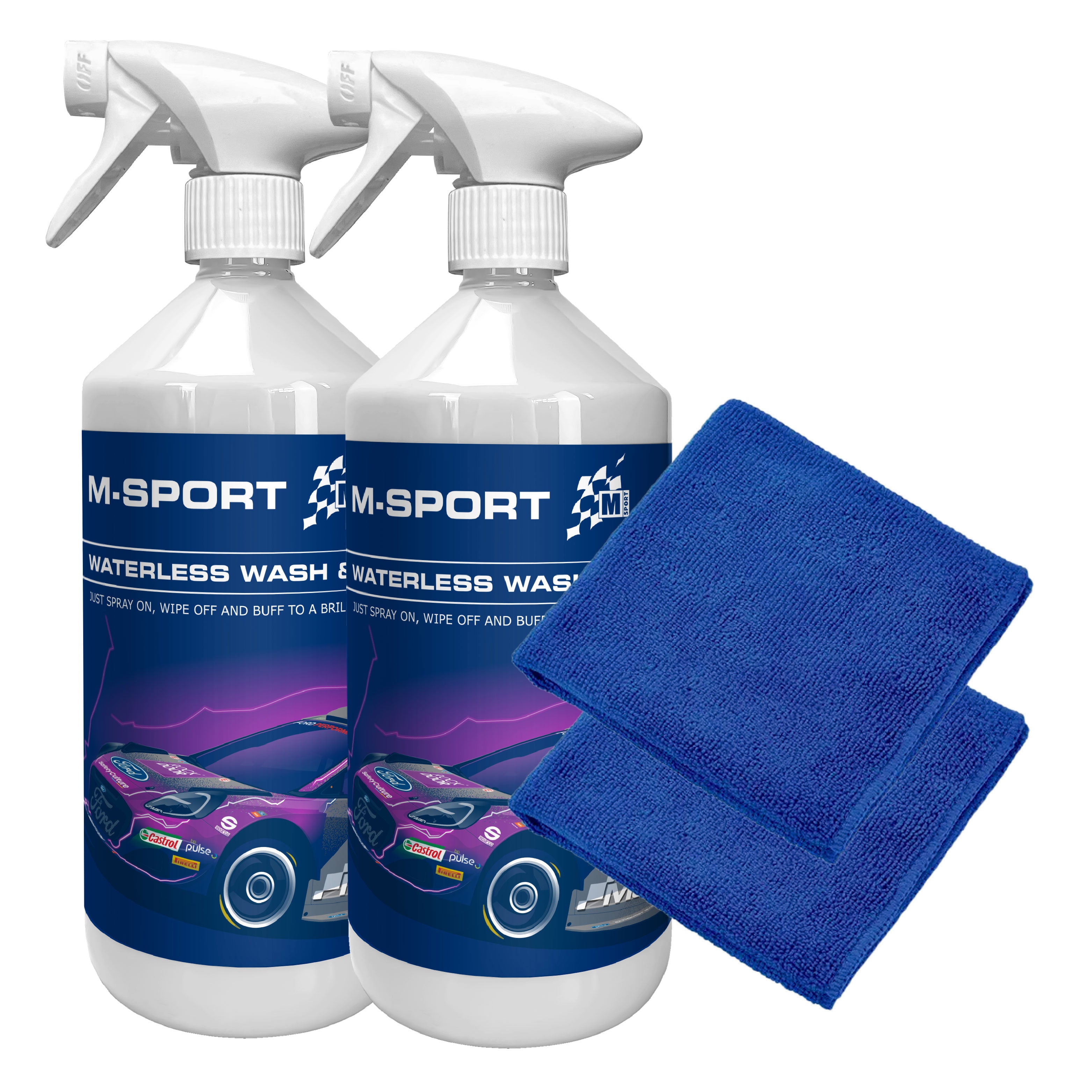 M-Sport Waterless Wash & Wax 2x1L (with 2 Microfibre Cloths)