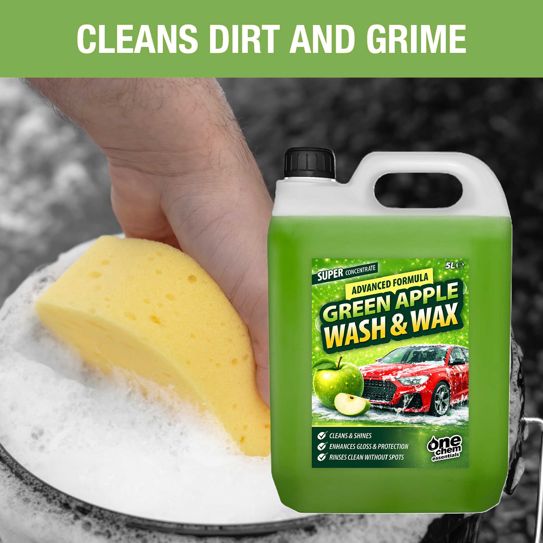 One Chem Essentials Green Apple Wash & Wax Car Shampoo