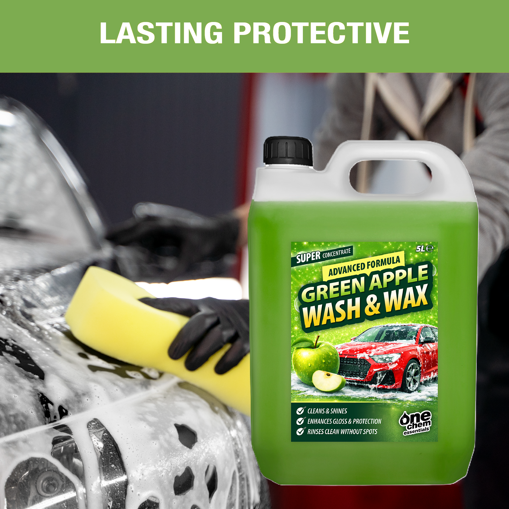 One Chem Essentials Green Apple Wash & Wax Car Shampoo