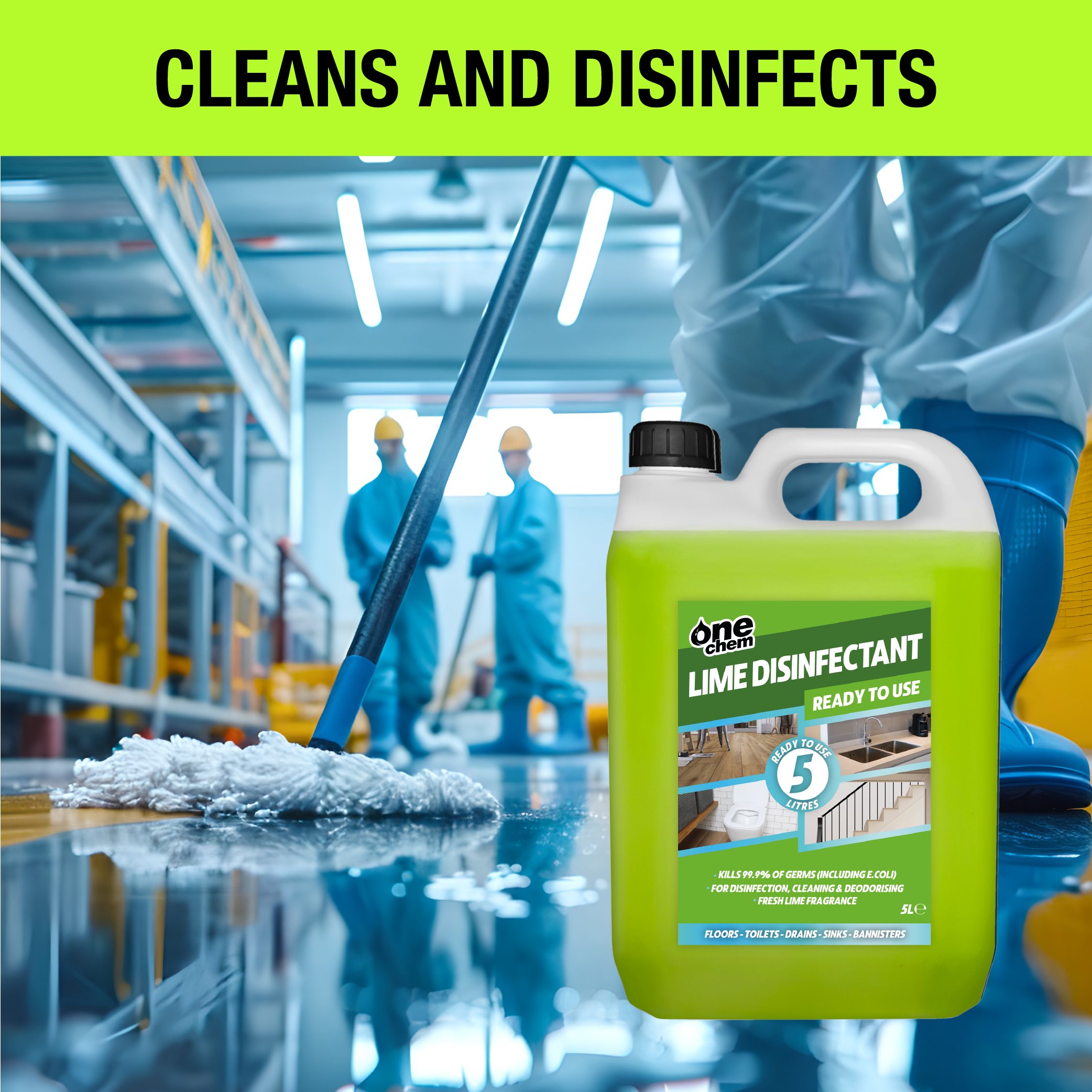 One Chem Lime Disinfectant & Cleaner 5L (with 5L Sprayer)