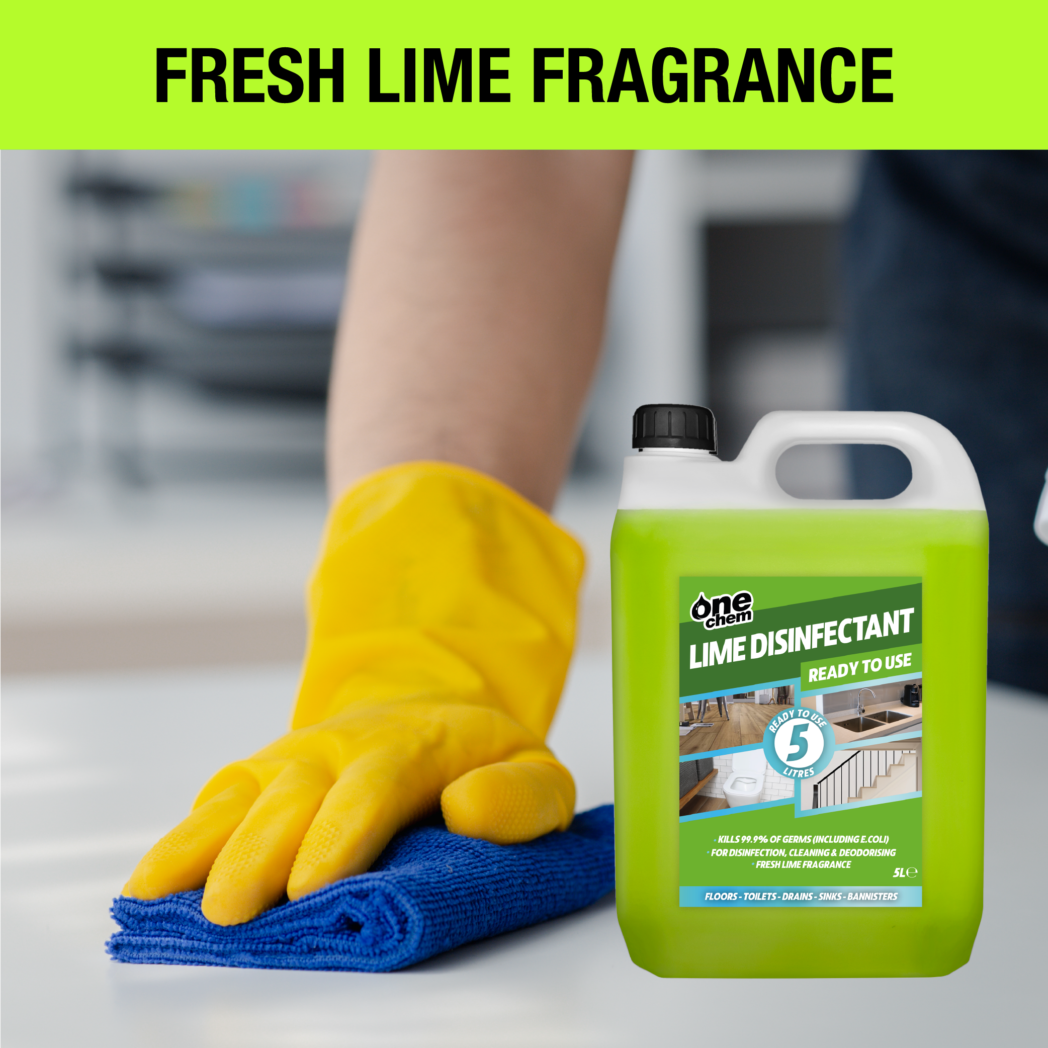 One Chem Lime Disinfectant & Cleaner 5L (with 5L Sprayer)