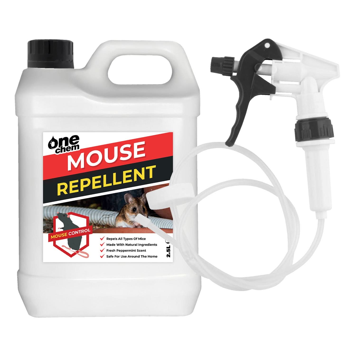 One Chem Mouse Repellent Spray 2.5L + LHT, Peppermint Scent