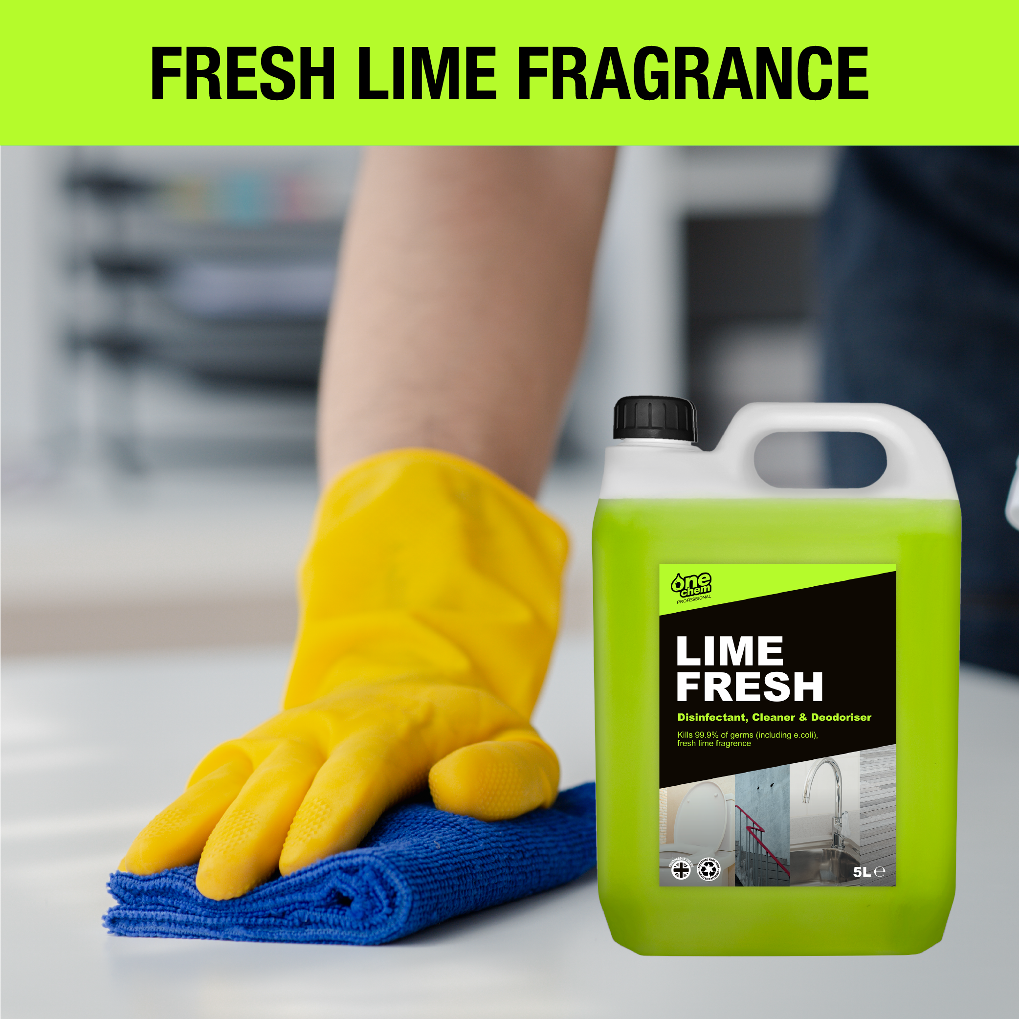 One Chem Professional Lime Fresh Disinfectant & Cleaner 5L