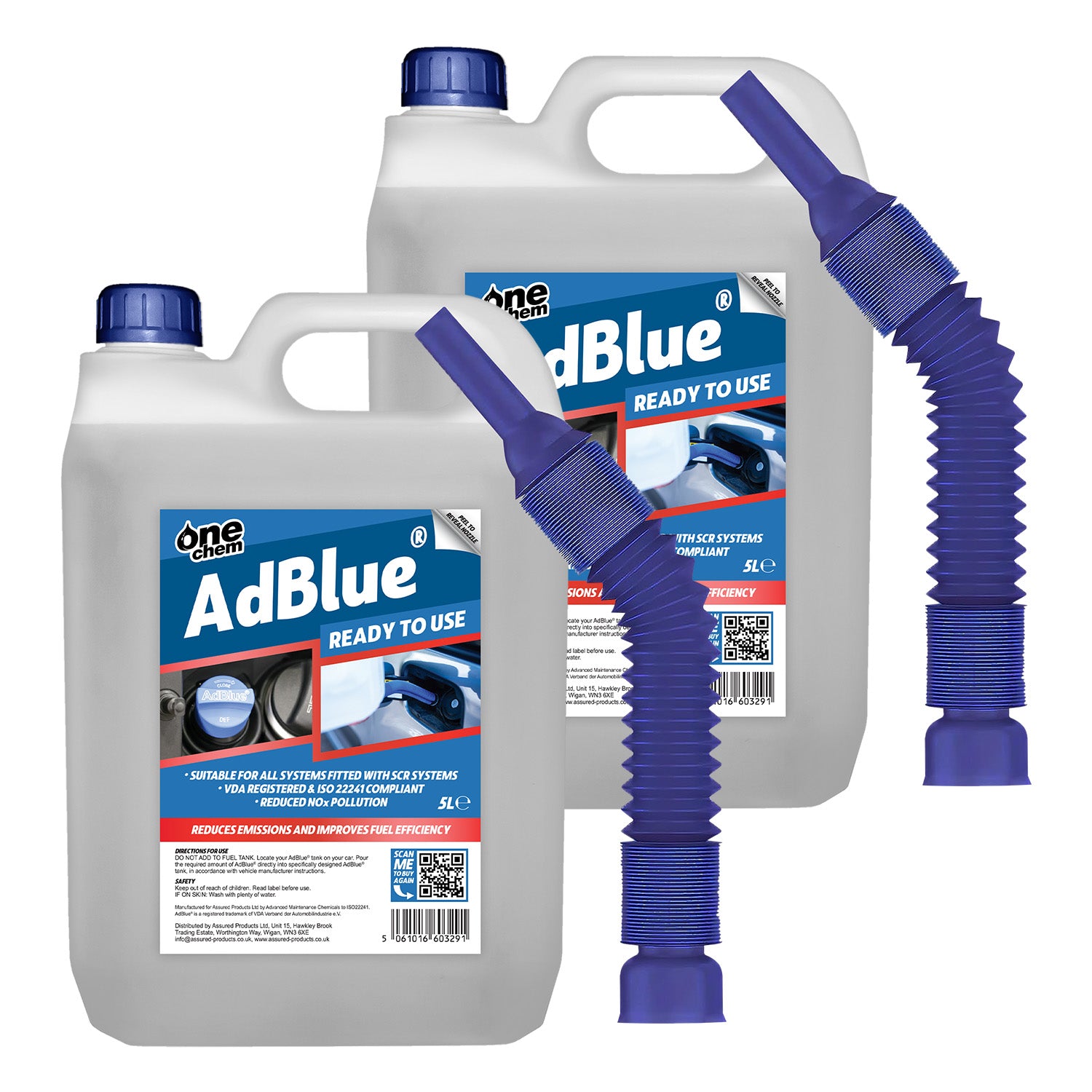 One Chem AdBlue Diesel Exhaust Fluid Additive - Easy Pour Spout