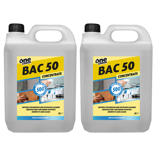 BAC 50 Benzalkonium Chloride Concentrated 2 x 5L One Chem
