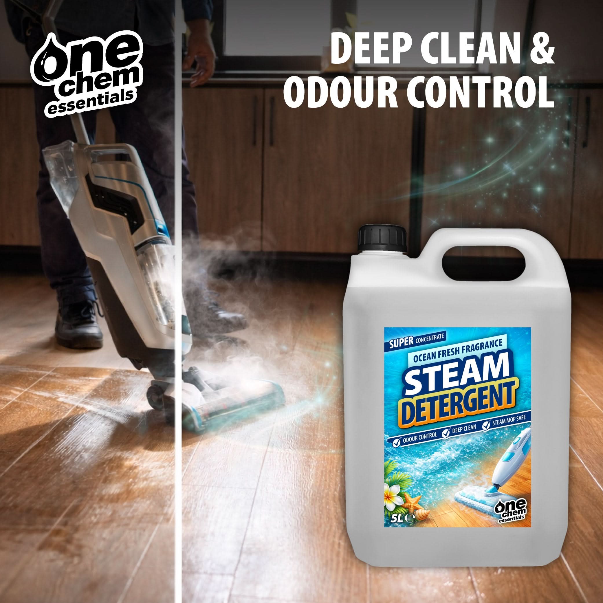 One Chem Essential Steam Detergent - Super Concentrate - Ocean Fresh Fragrance