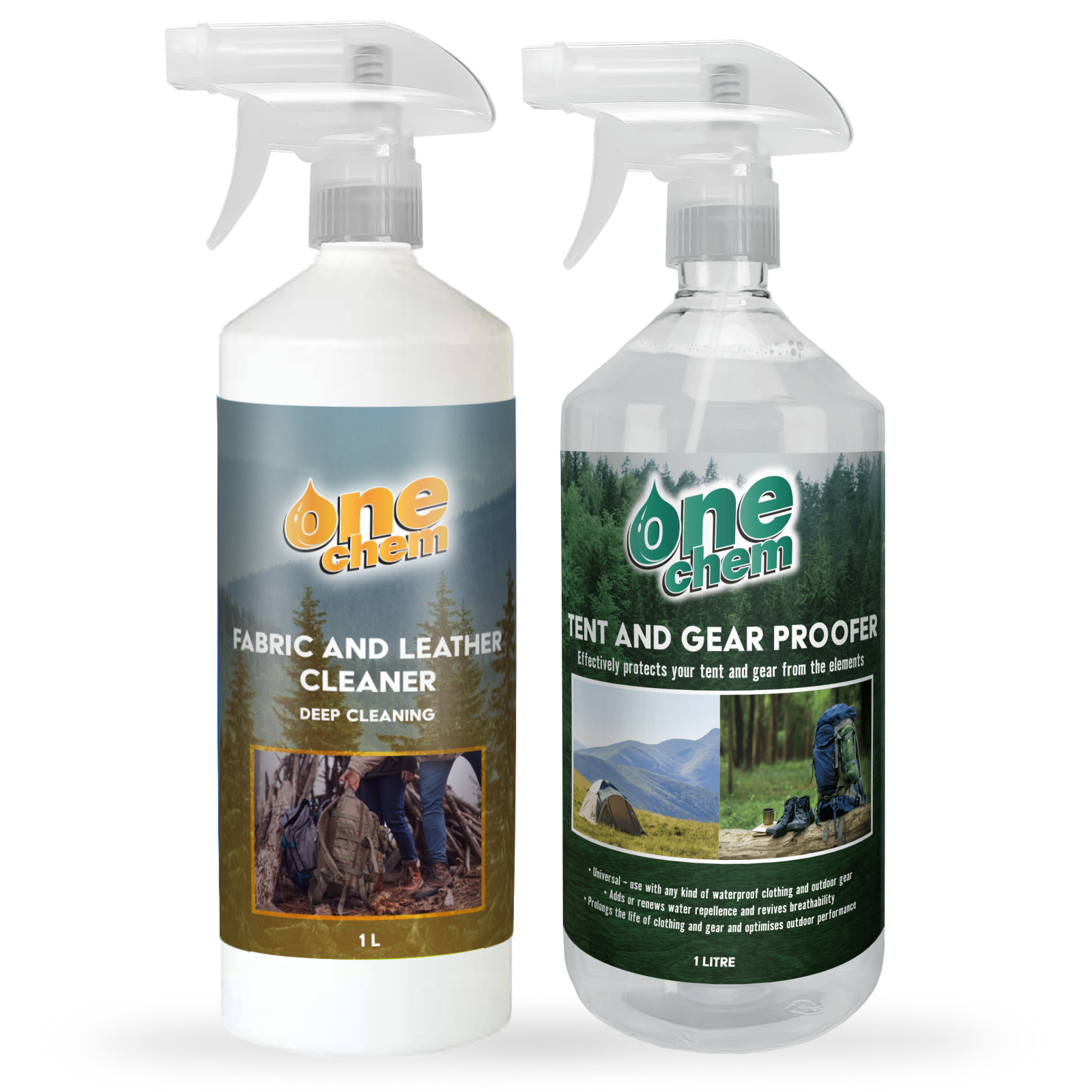 One Chem - Tent and Gear 1L & Fabric & Leather Cleaner 1L