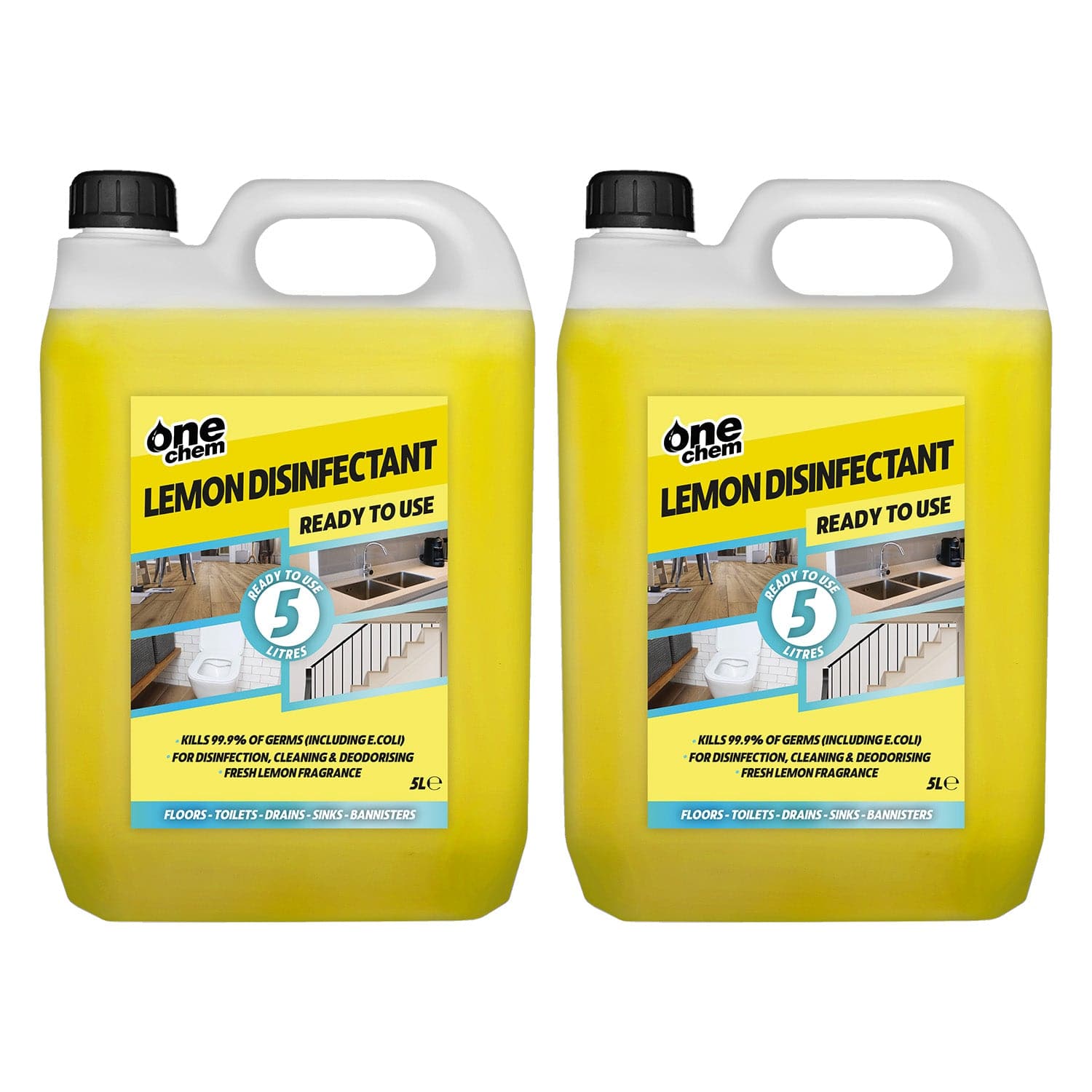 One Chem Lemon Disinfectant & Cleaner 2 x 5L