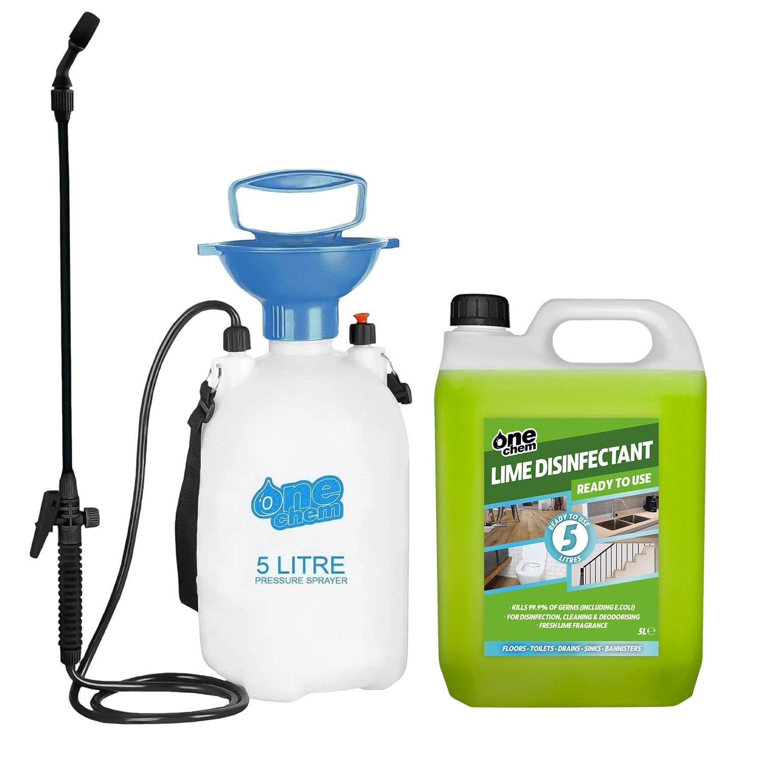 One Chem Lime Disinfectant & Cleaner 5L (with 5L Sprayer)