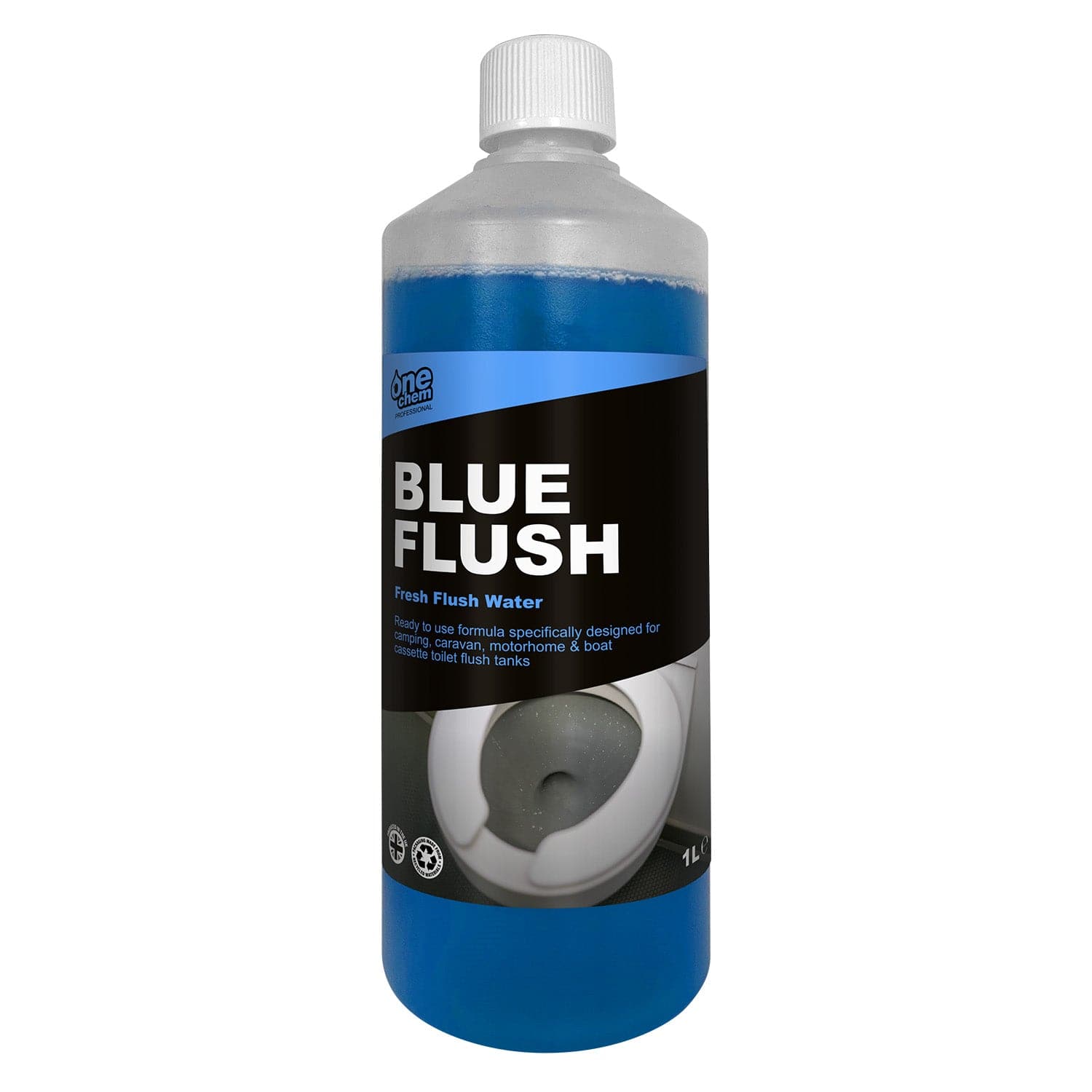 One Chem Professional Toilet Cleaner Blue Flush Fluid, 1 Litre