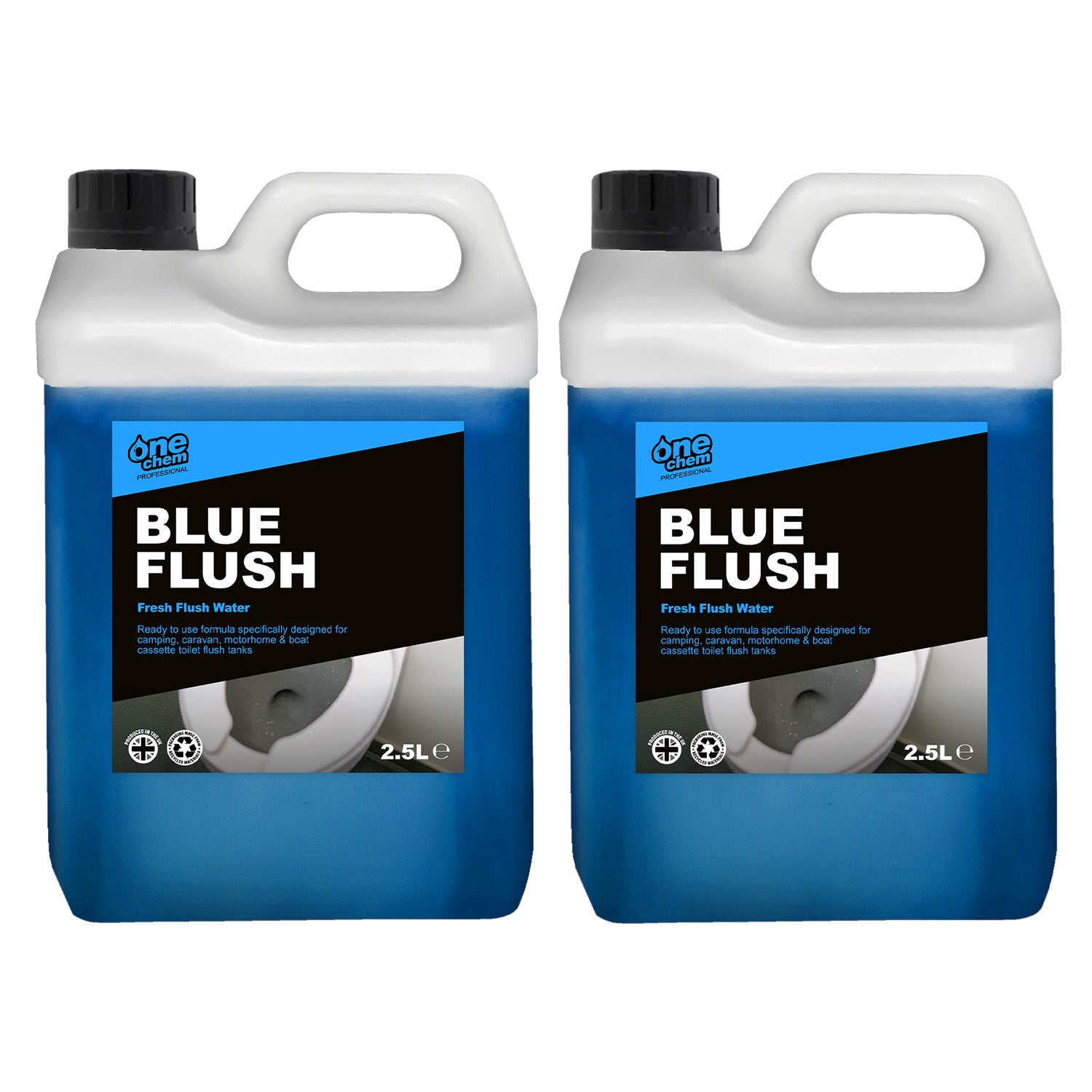 One Chem Professional Toilet Cleaner Blue Flush Fluid, 2 x 2.5 Litre