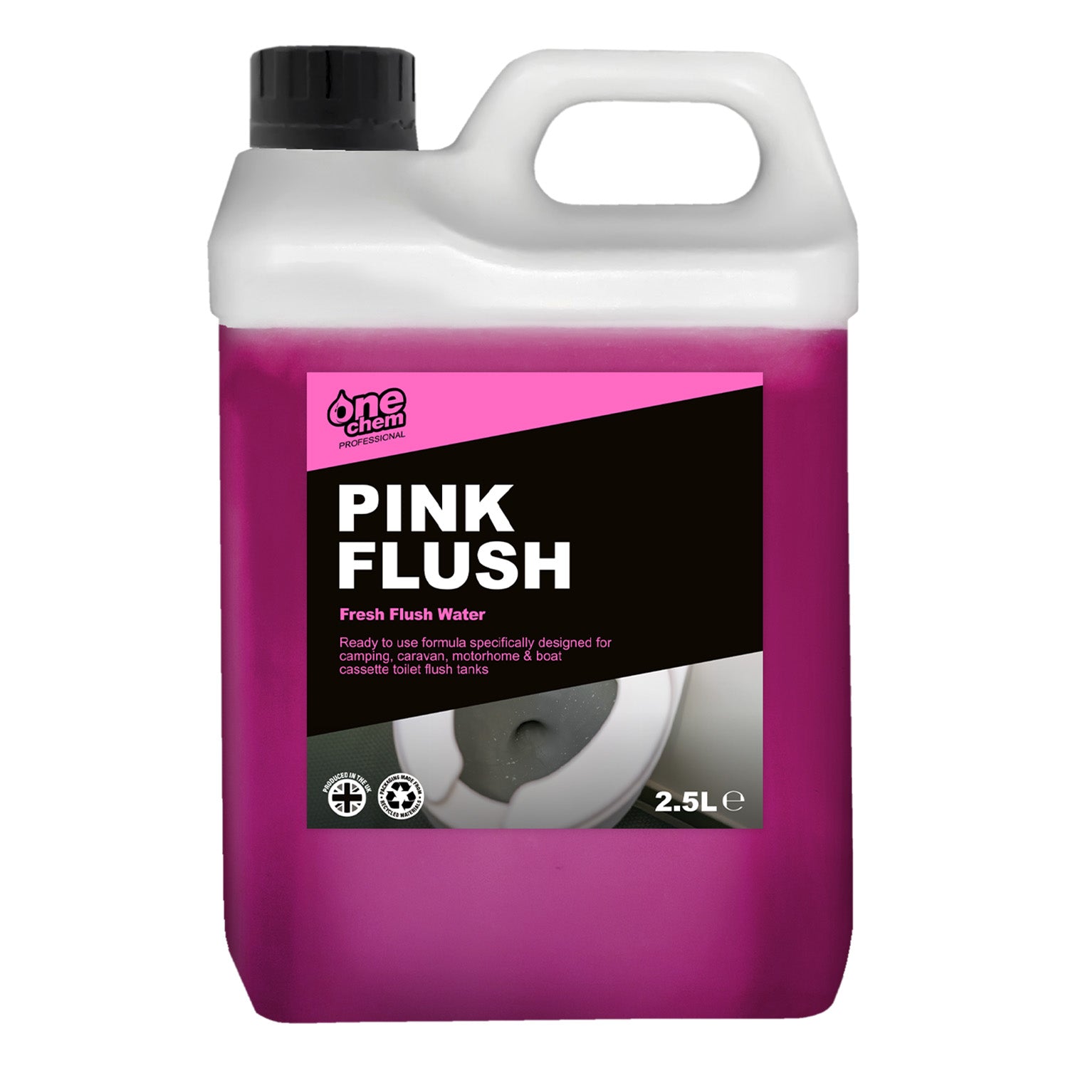 One Chem Professional Toilet Cleaner Pink Flush Fluid, 2.5 Litre