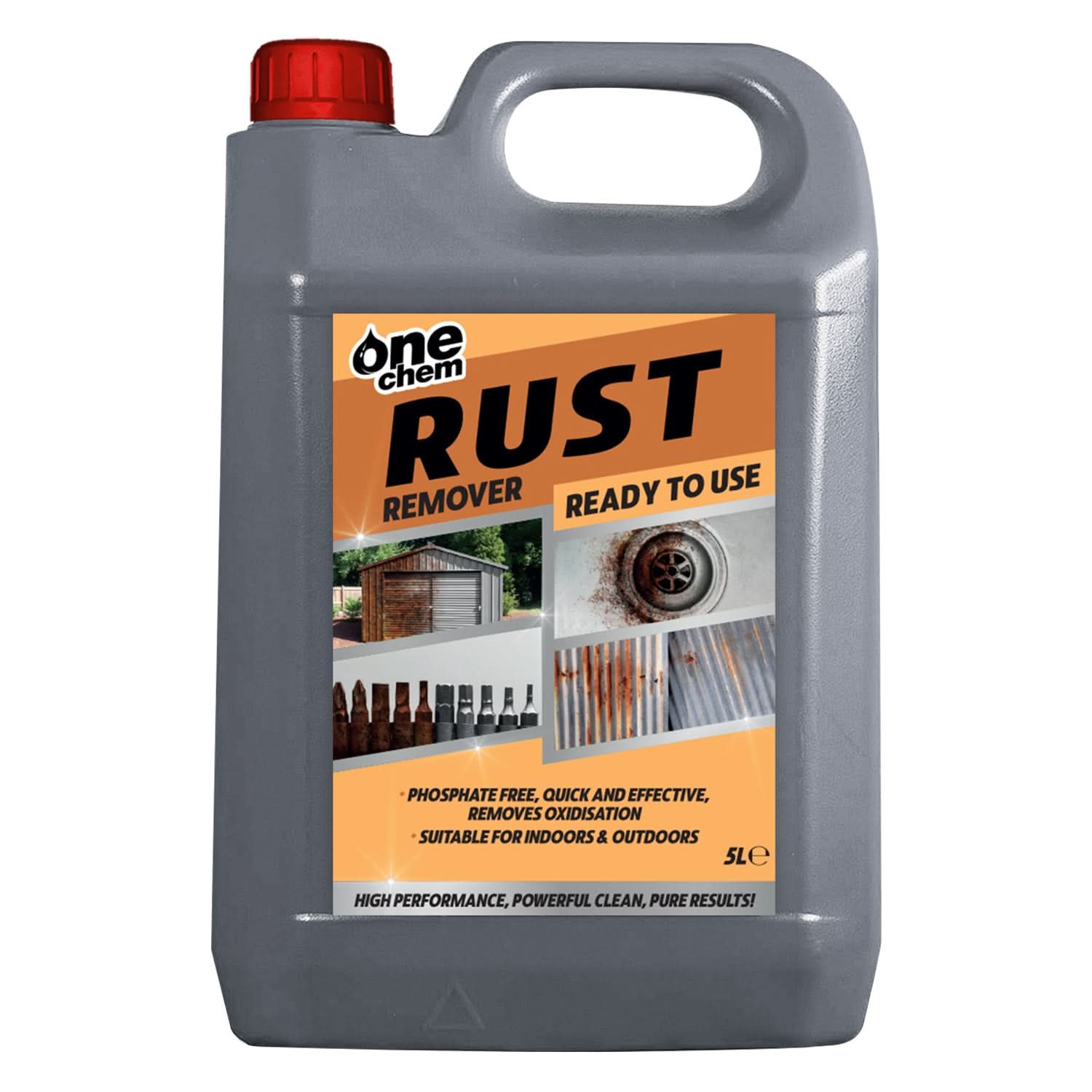 One Chem Rust Remover, 2 x 5 Litre, Advanced Acidic Formula for Metal Surfaces, Multi-Metal Treatment