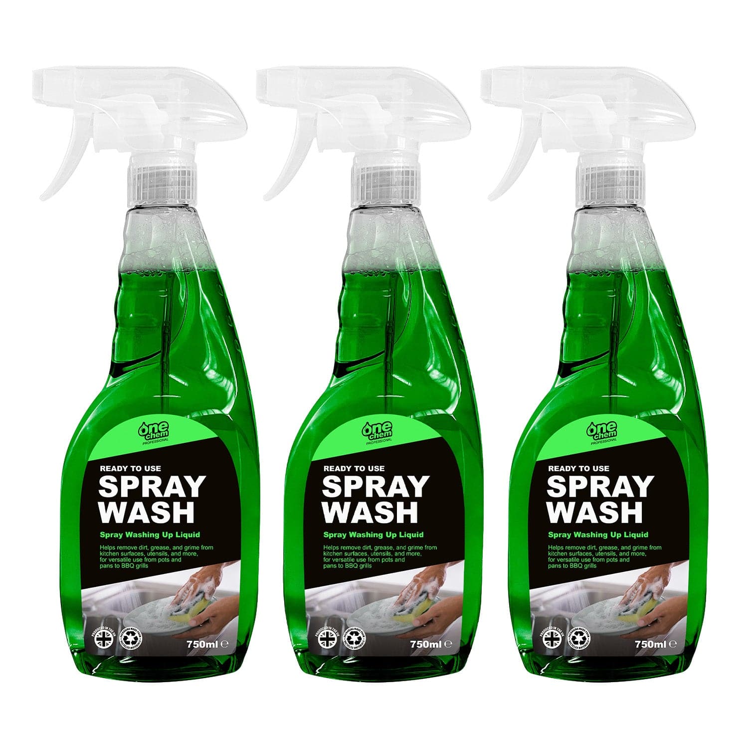 One Chem Spray Washing Up Liquid 3 x 750 ml