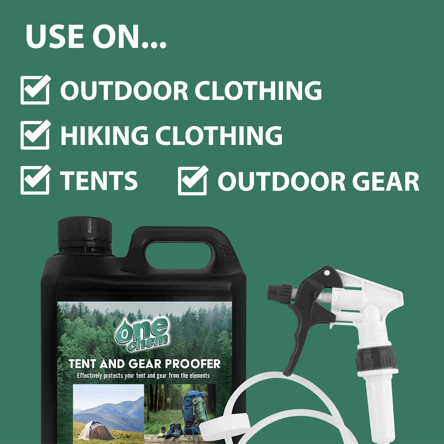 One Chem Tent and Gear Proofer 5L (with Long Hose Trigger)
