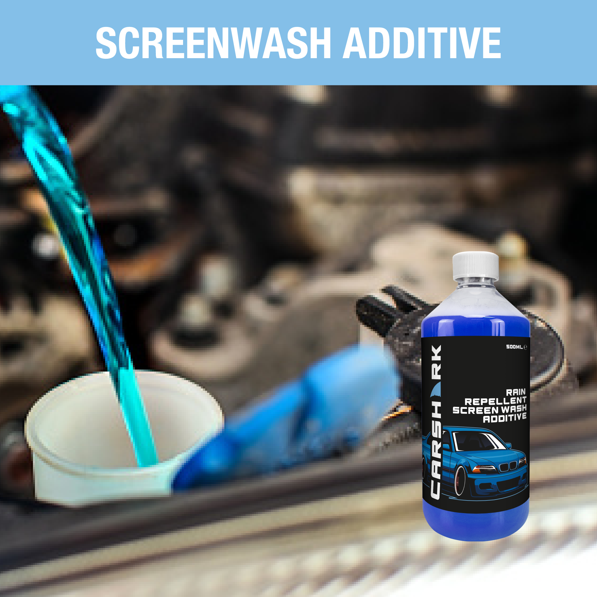 CARSHARK Rain Repellent Screenwash Additive - 2 x 500ml