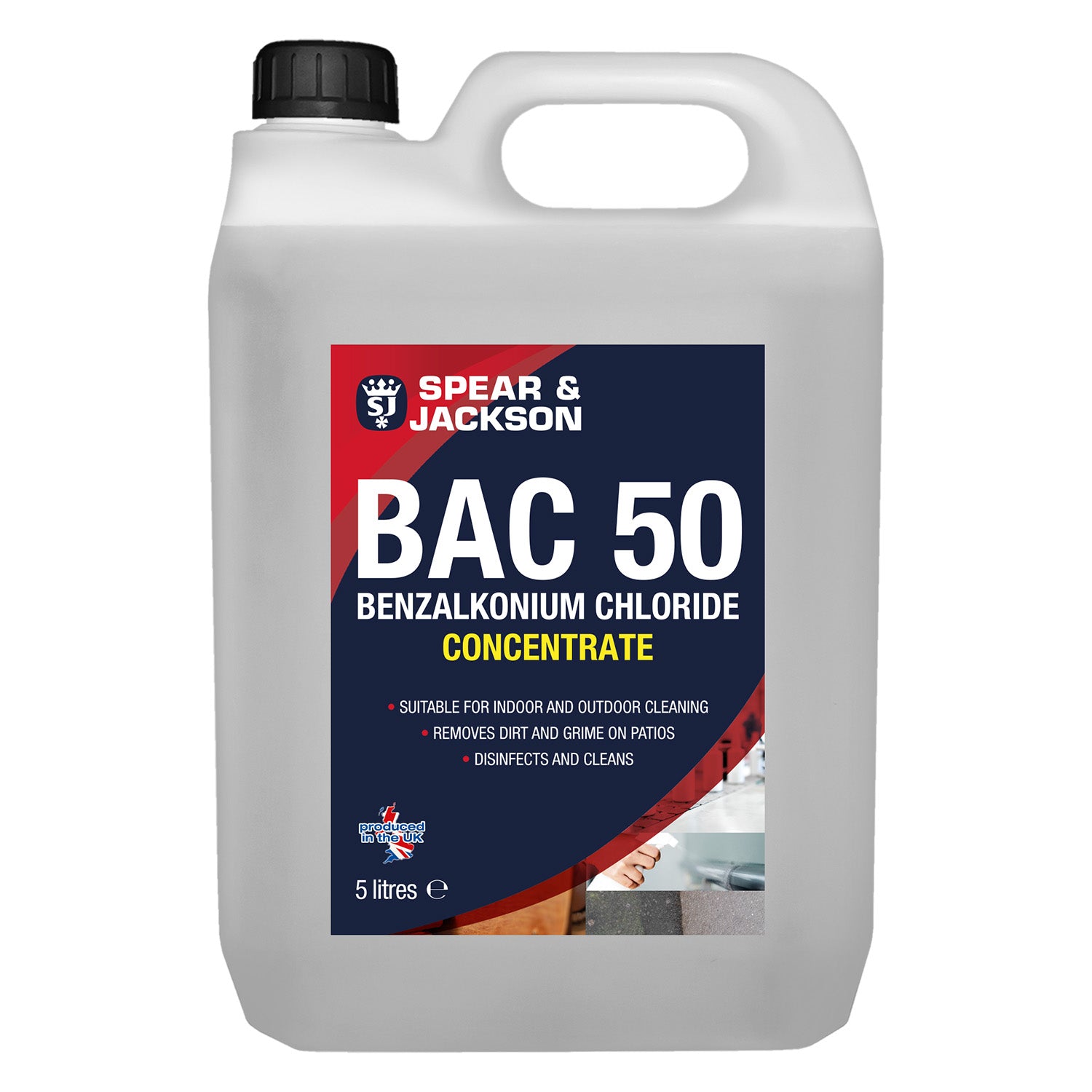 BAC 50 Benzalkonium Chloride Concentrated 5L with 5L Sprayer Spear & Jackson