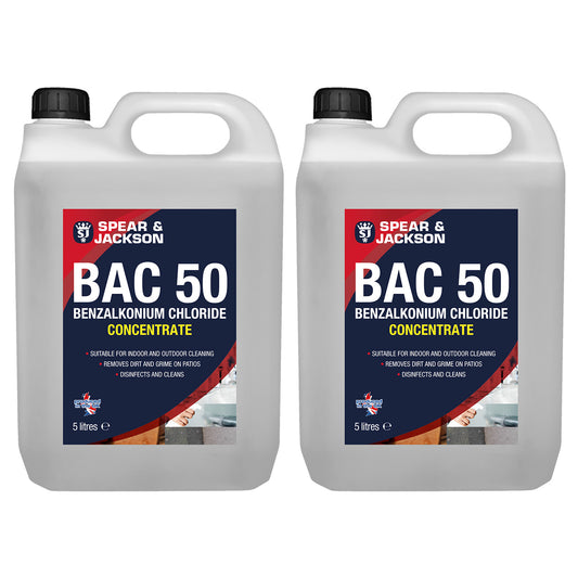 BAC 50 Benzalkonium Chloride Concentrated 2 x 5L Spear & Jackson