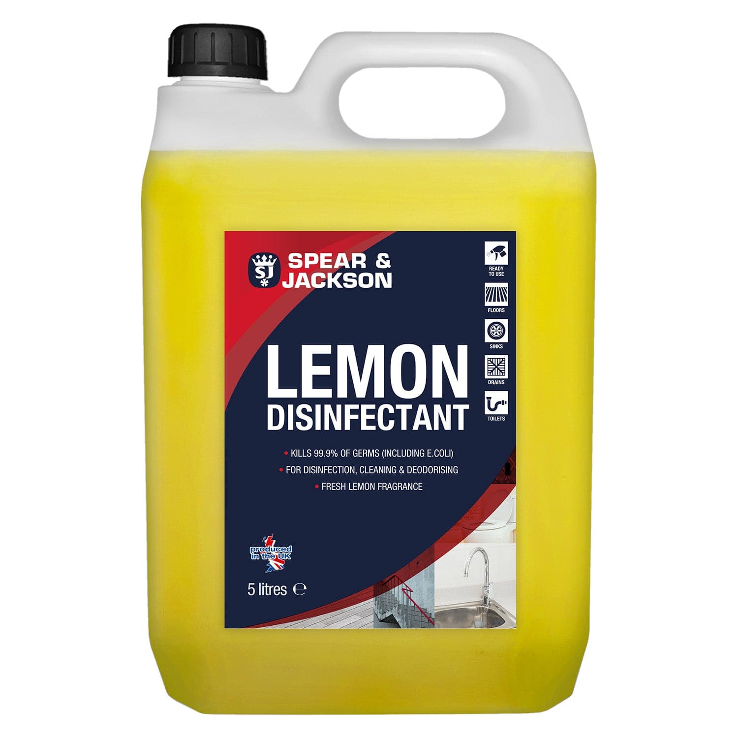 Spear & Jackson Lemon Disinfectant & Cleaner 5L