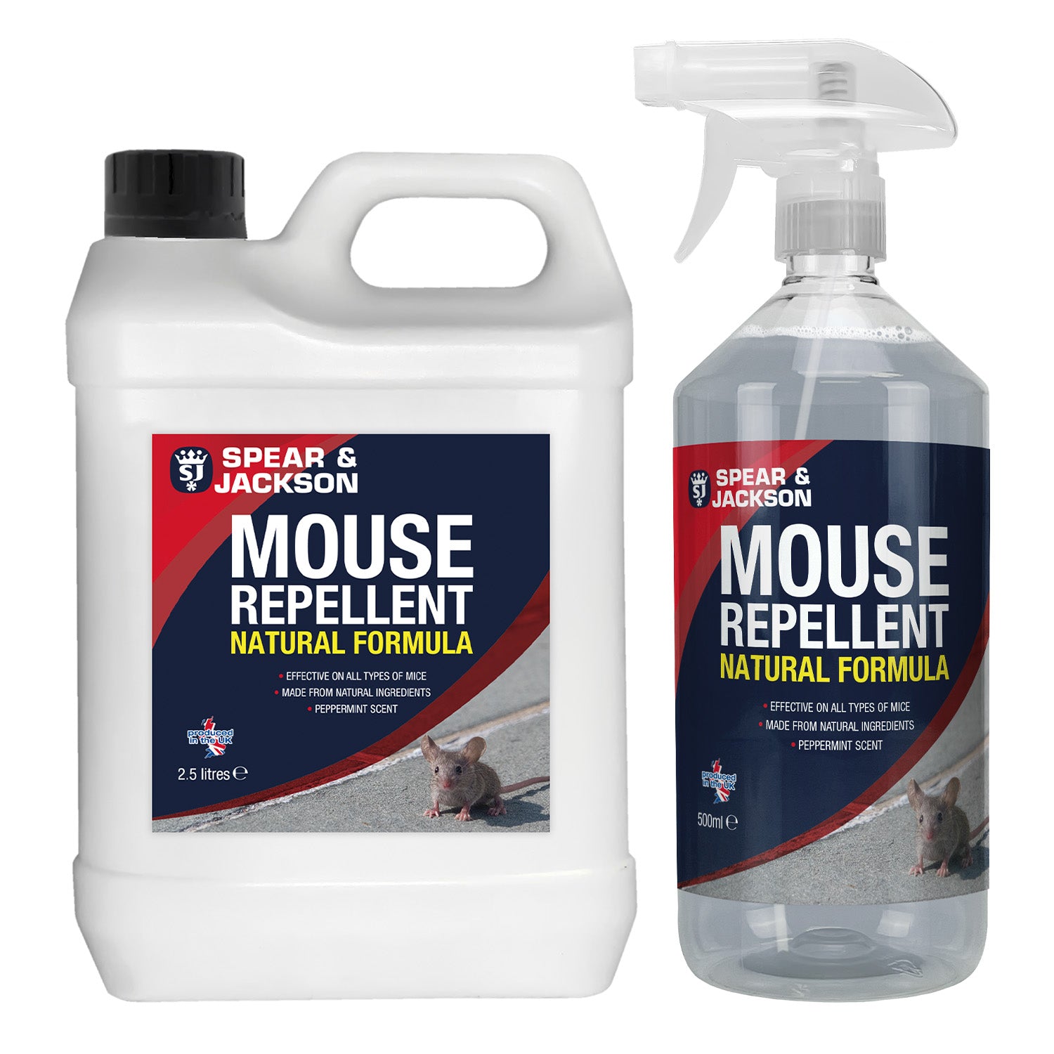 Mouse Repellent - 2.5L plus 500ml Trigger Spray - Spear and Jackson