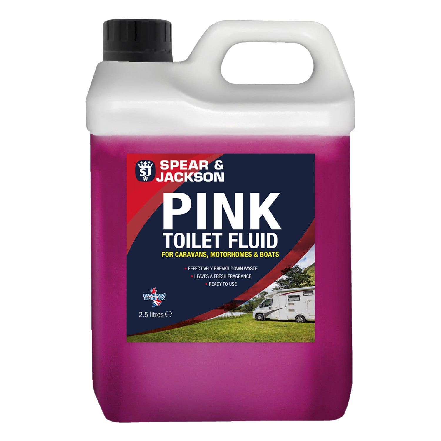 Spear & Jackson Toilet Cleaner Pink Flush Fluid, 2.5 Litre
