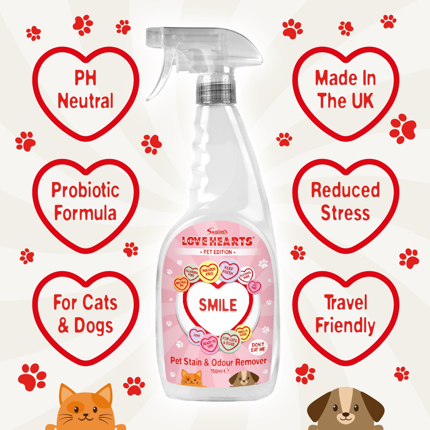 Swizzels Love Hearts - Stain & Odour Remover 2 x 750ml