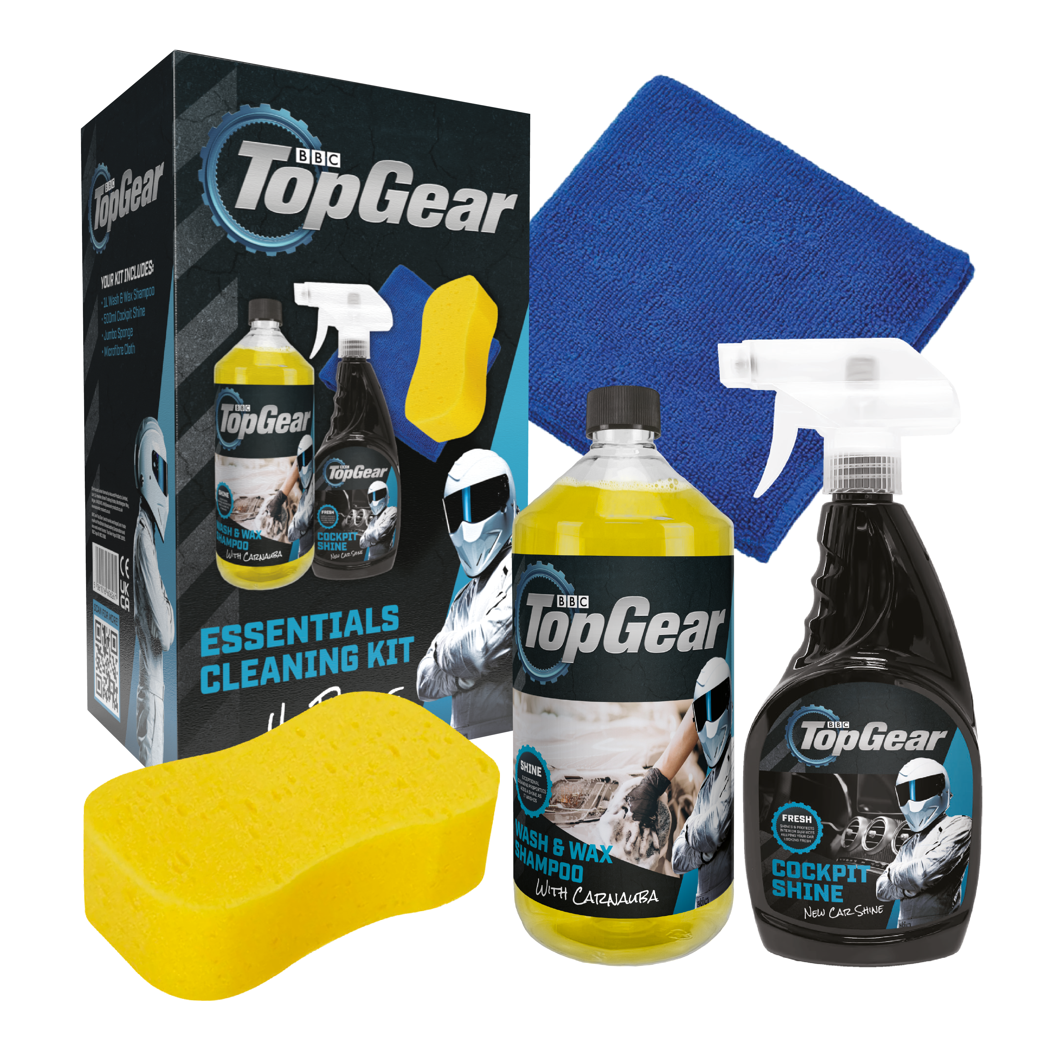 Top Gear 4-Piece Car Cleaning Kit, Gift Box