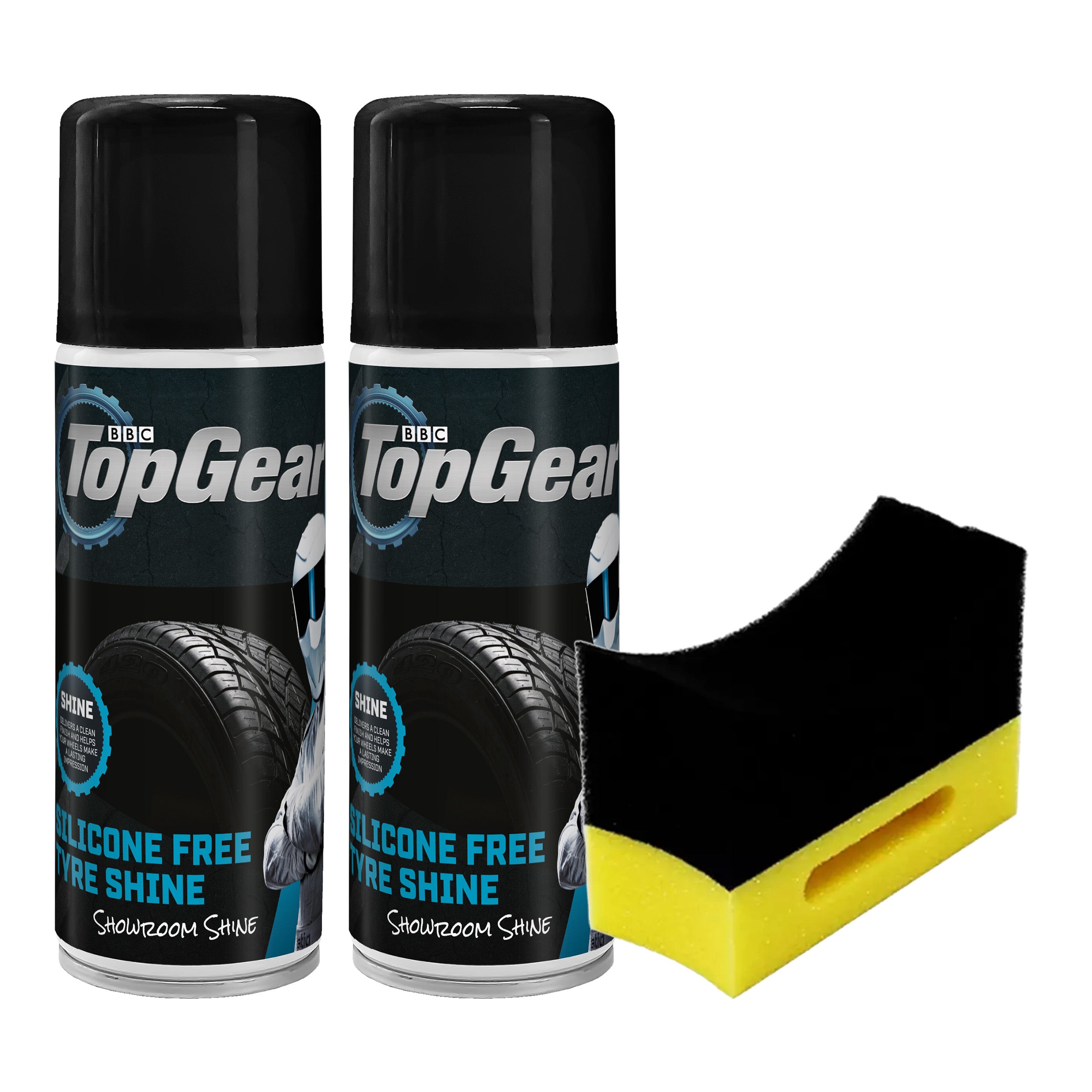 Top Gear Tyre Shine Silicone-Free, 500 ml, Aerosol, 1 x Applicator Pad (Yellow)