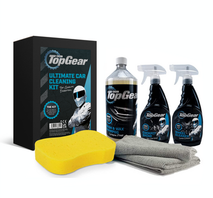 Top Gear Ultimate Car Cleaning Kit with Sponge and Microfibre Cloths