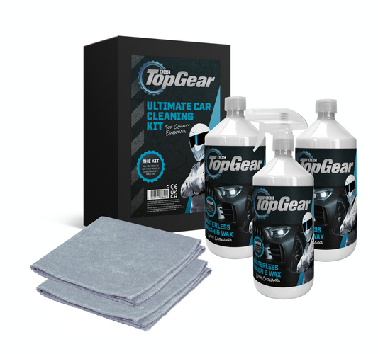 Top Gear Waterless Wash & Wax 3x1L (with 2 Microfibre Cloths) in Gift Box