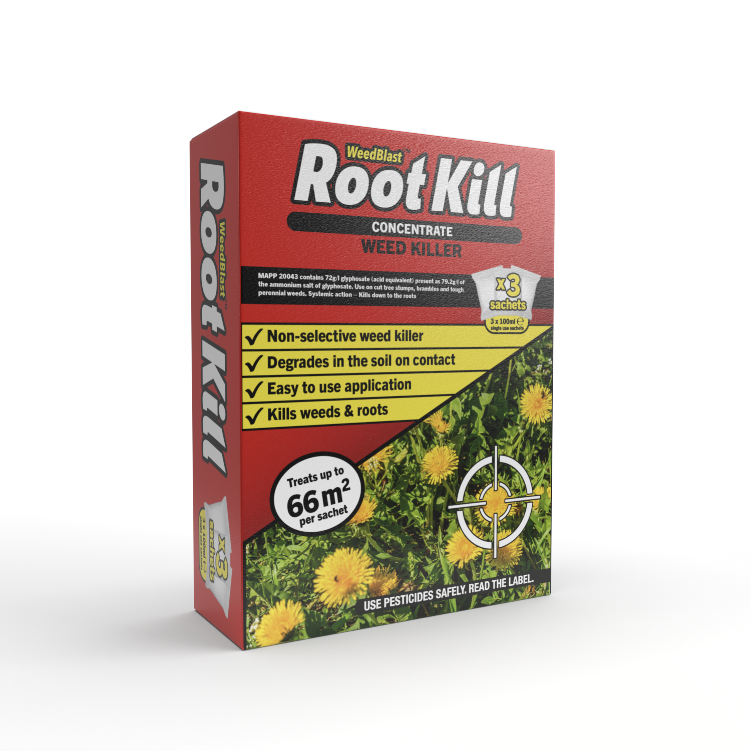 Weedblast Rootkill Concentrated Weedkiller 6 x 100 Sachets boxed