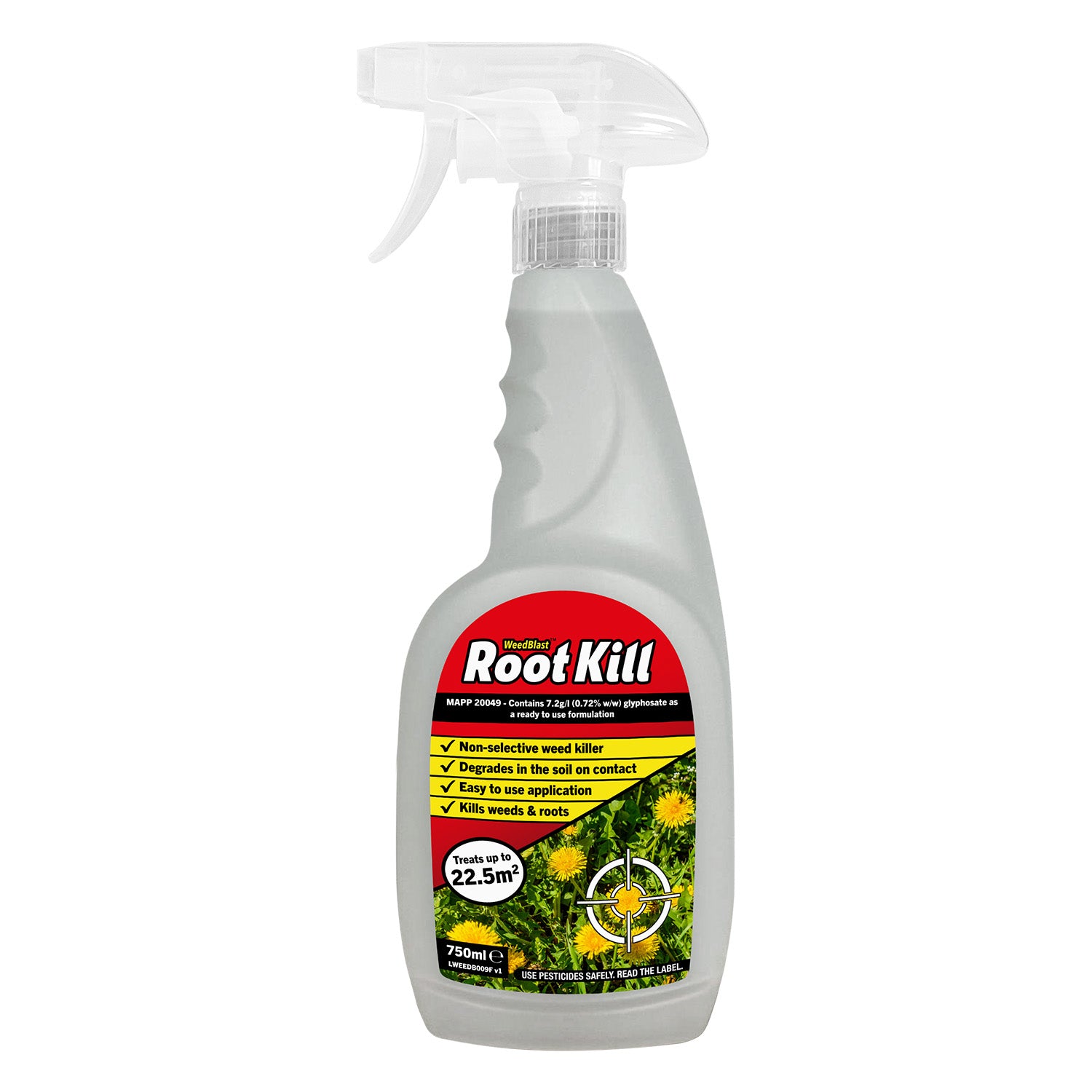 Weedblast RootKill Glyphosate Weedkiller 750 ml, Ready to use