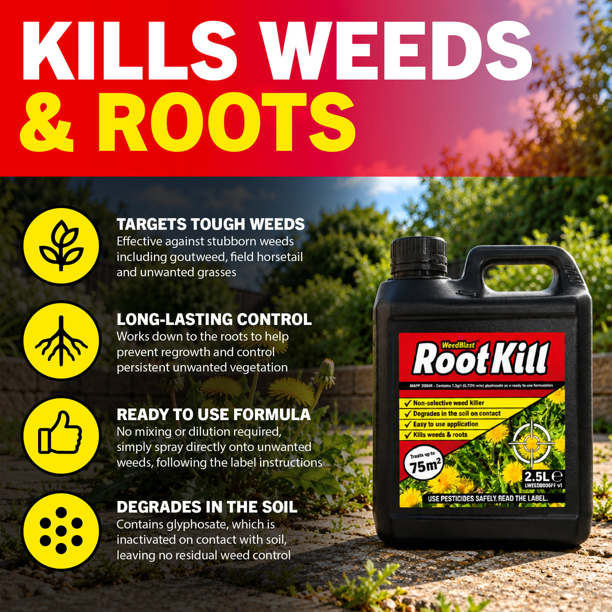 Glyphosate Weedkiller Weedblast RootKill 2.5L