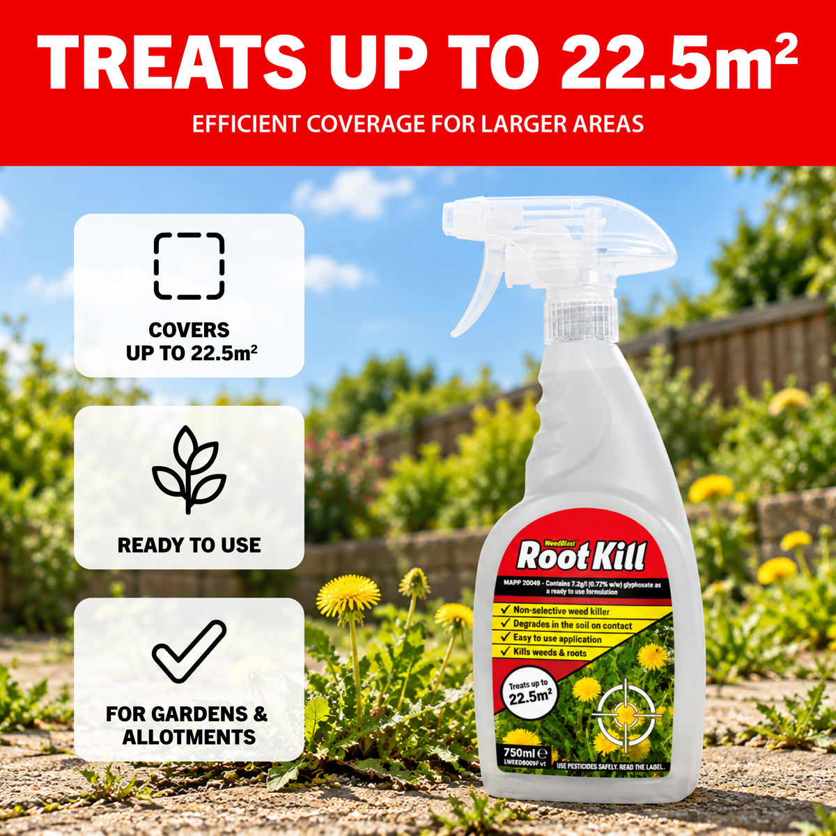 Glyphosate Weedkiller Weedblast RootKill 750 ml, Ready to use