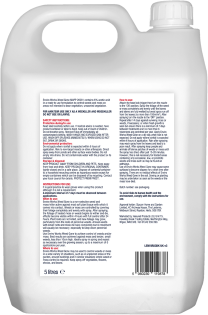 Enviro Works Weed Gone Weedkiller 5L (with Long Hose Trigger)