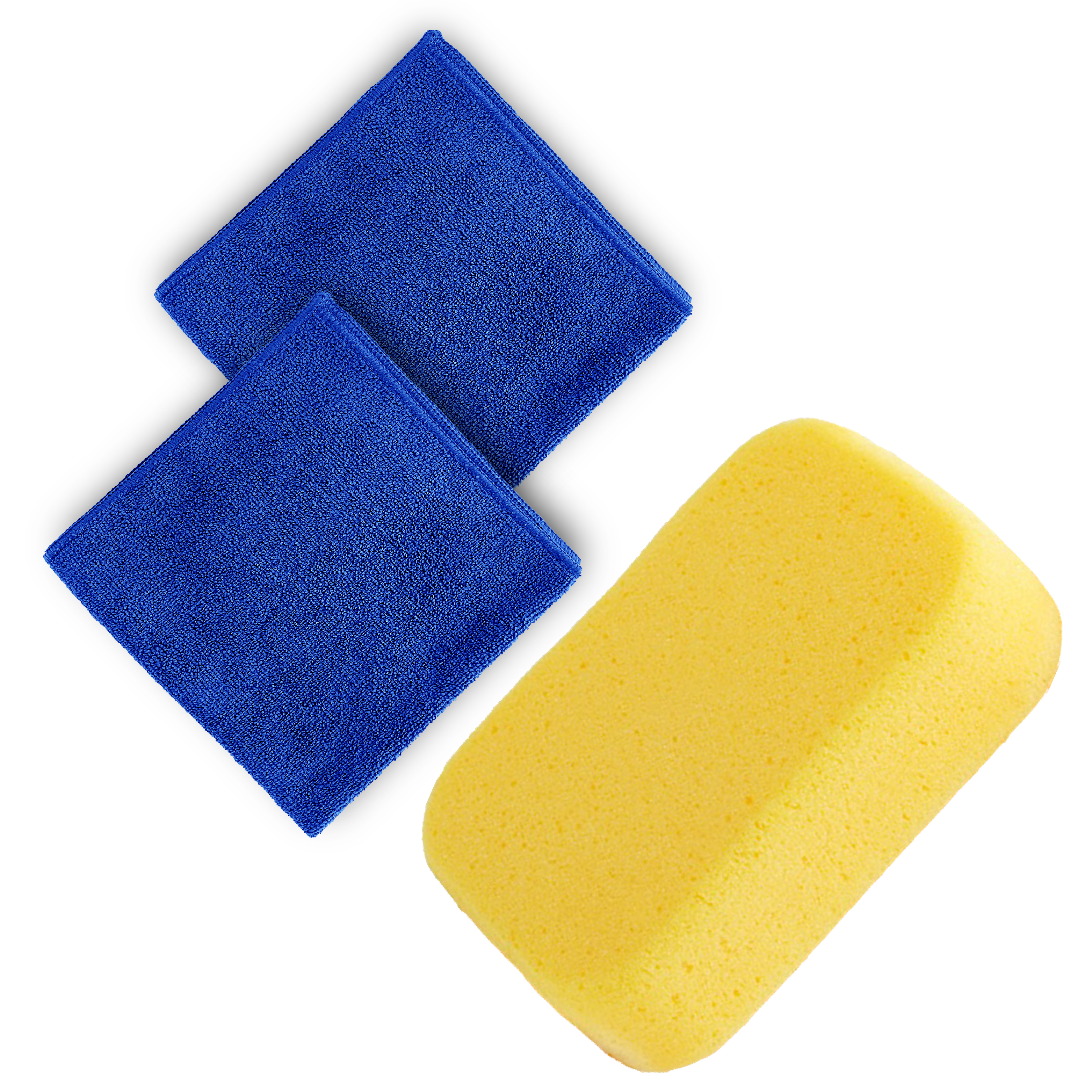 microfibre cloths, jumbo sponge