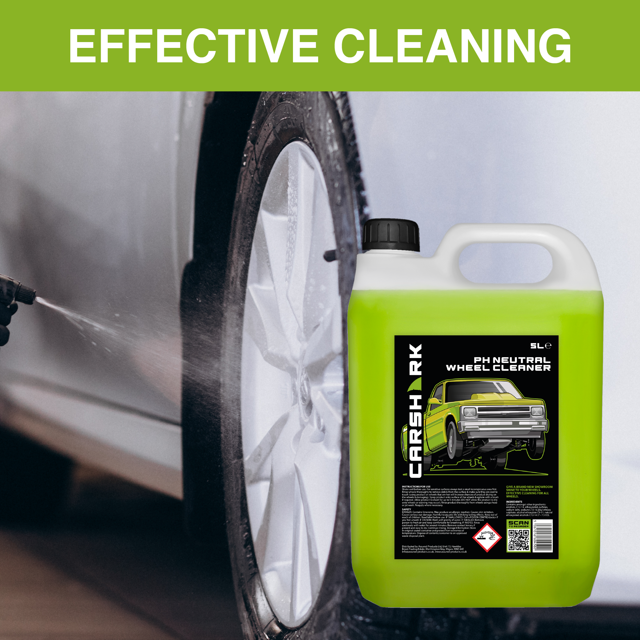 CARSHARK PH Neutral Wheel Cleaner 5 Litre (with Long Hose Trigger)