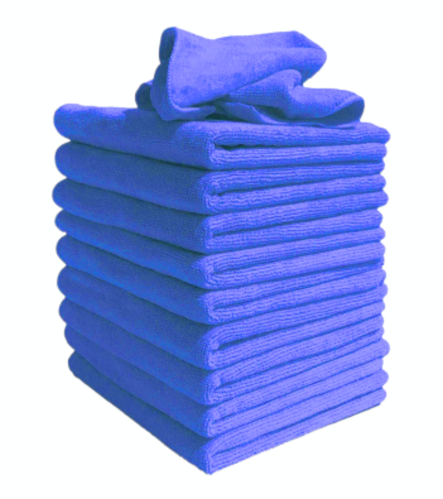 Microfibre Cleaning Cloths - Pack of 10, Large, Dark Blue, 40 x 40 cm