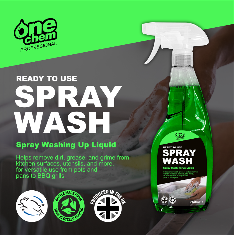 One Chem Spray Washing Up Liquid 3 x 750 ml